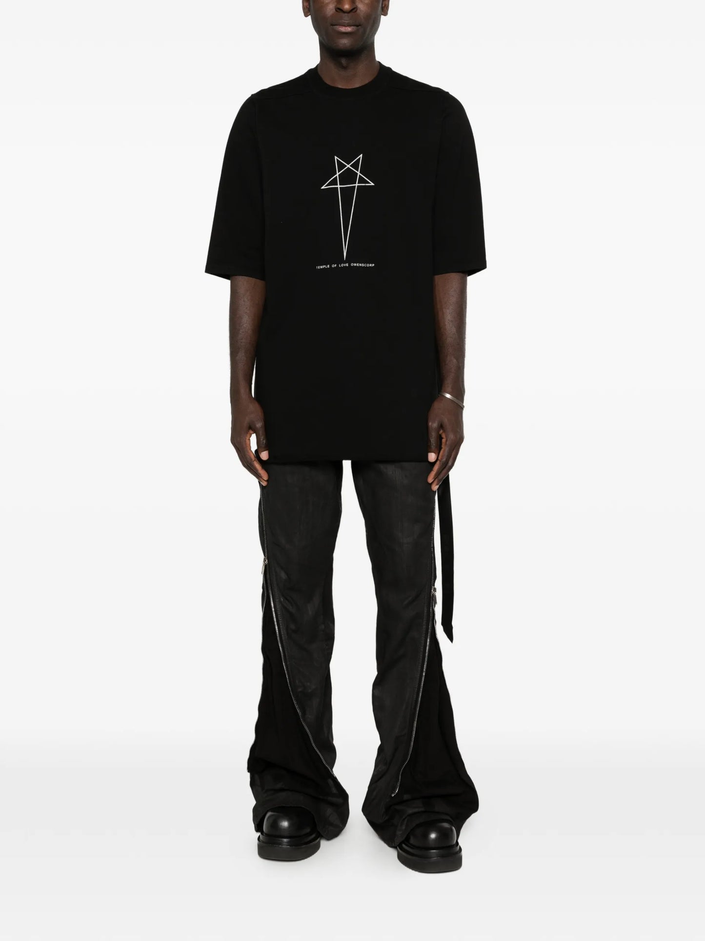 Rick Owens DRKSHDW Star-print Crew-neck T-shirt DU01F4274RIGEP3 Vue 2