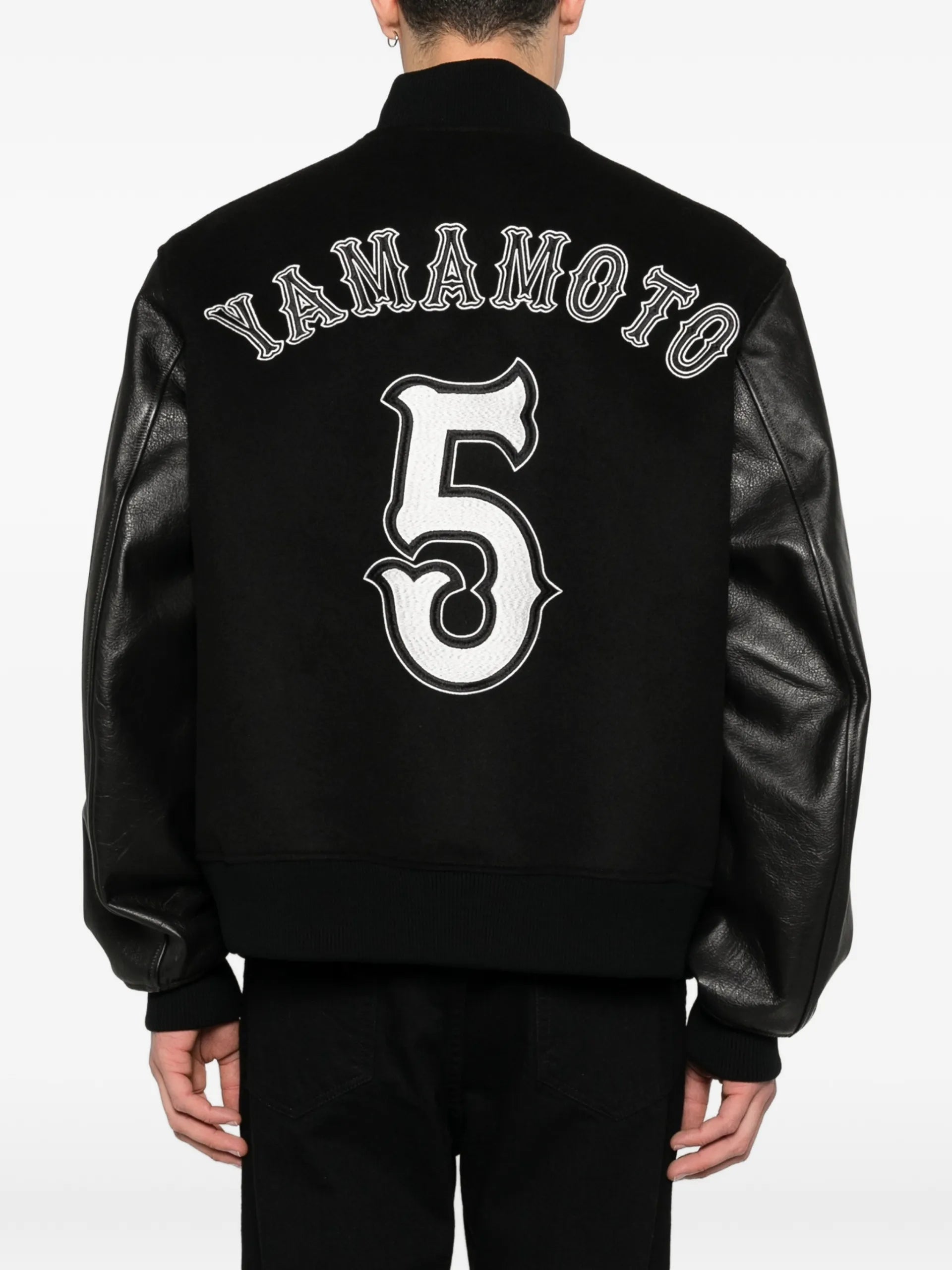 Y-3 Leather-sleeve Embroidered Jacket KH0428 Vue 4