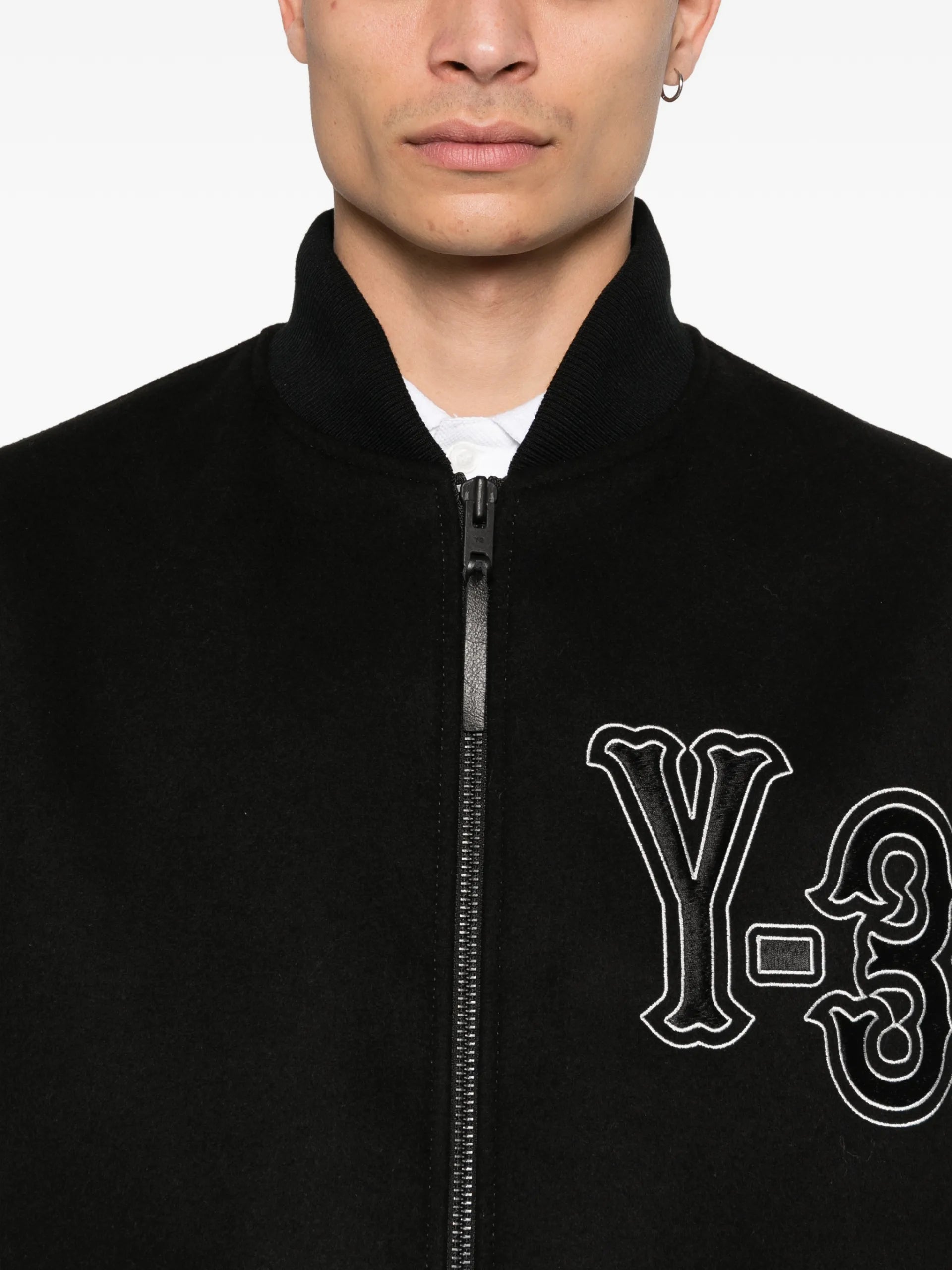 Y-3 Leather-sleeve Embroidered Jacket KH0428 Vue 5