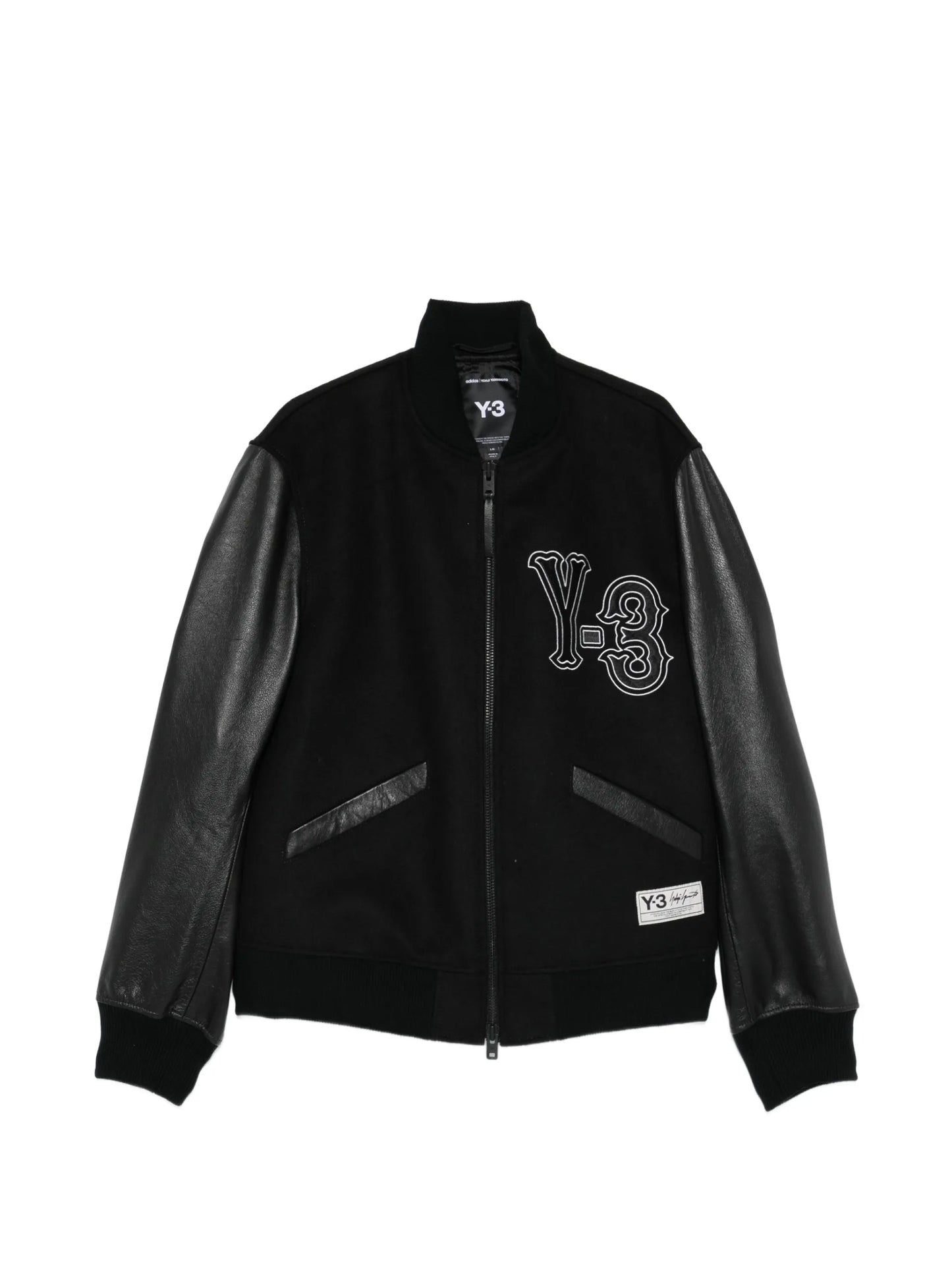 Y-3 Leather-sleeve Embroidered Jacket KH0428 Vue 1