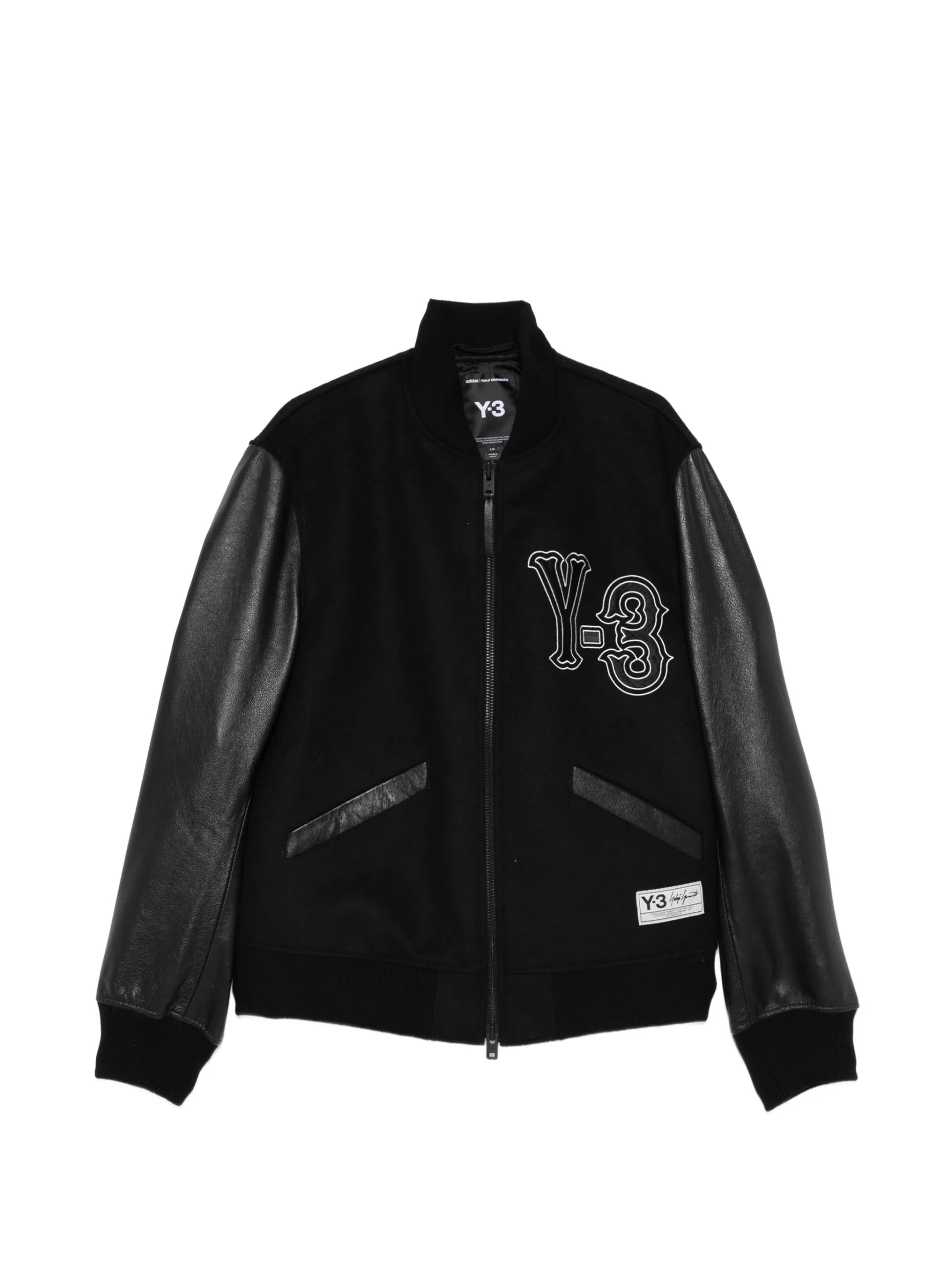Y-3 Leather-sleeve Embroidered Jacket KH0428 Vue 1
