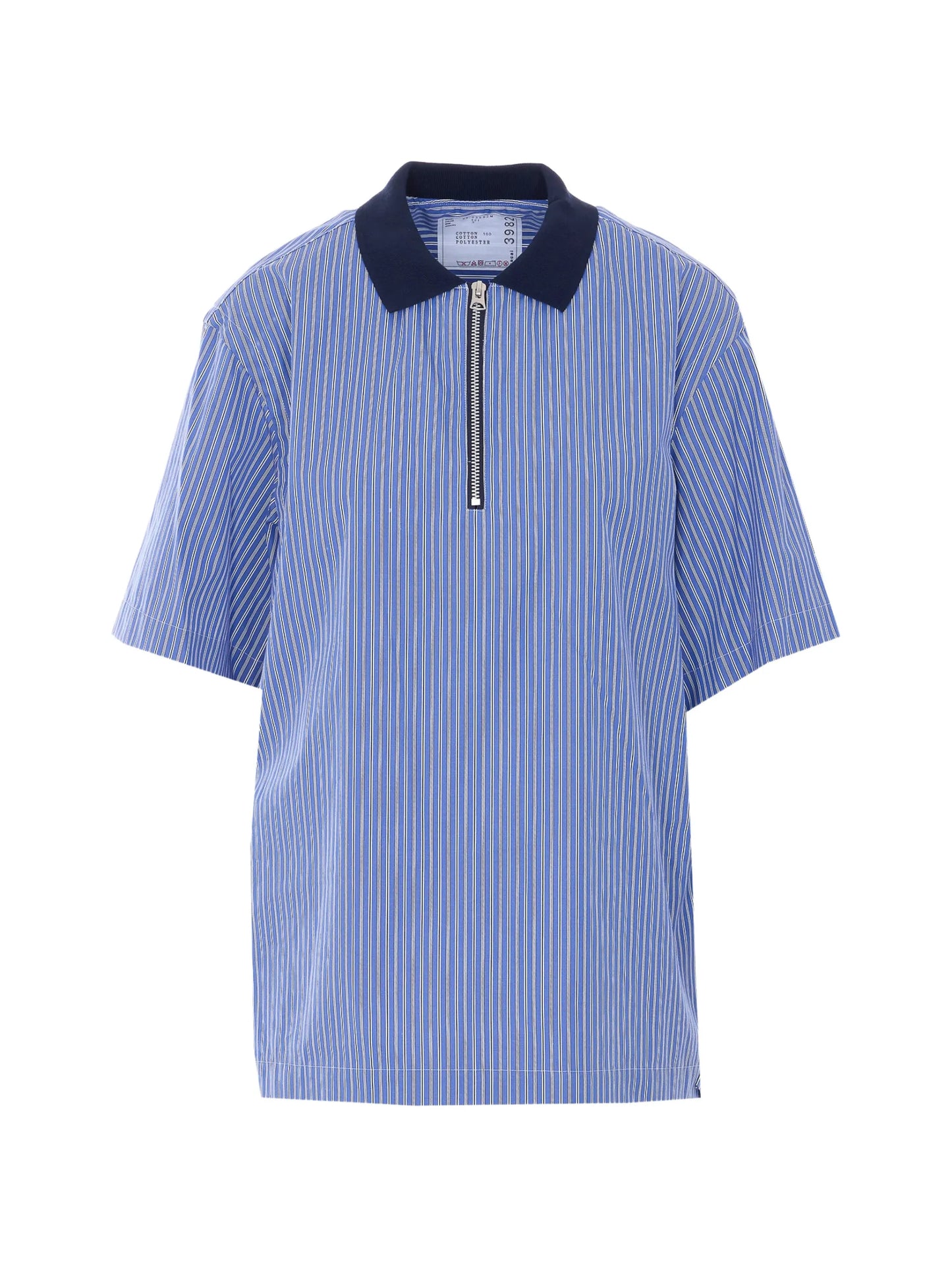 Sacai Striped Zip Polo Shirt 2603982M421 Vue 1
