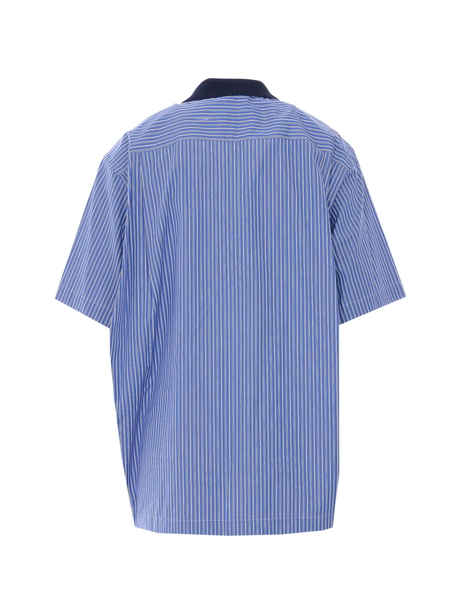 Sacai Striped Zip Polo Shirt