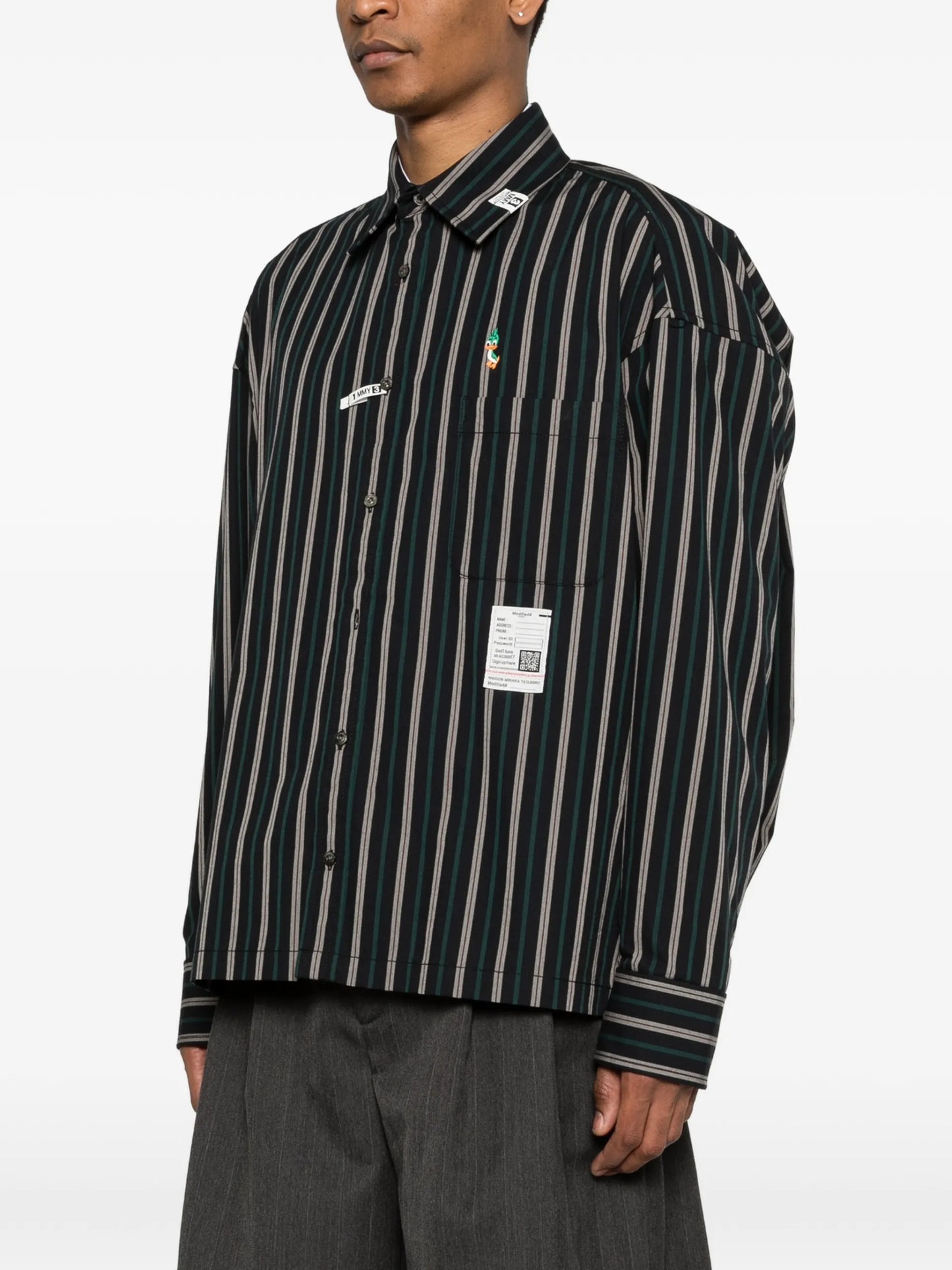 Maison MIHARA YASUHIRO Striped Embroidered Shirt K16SH411 Vue 3