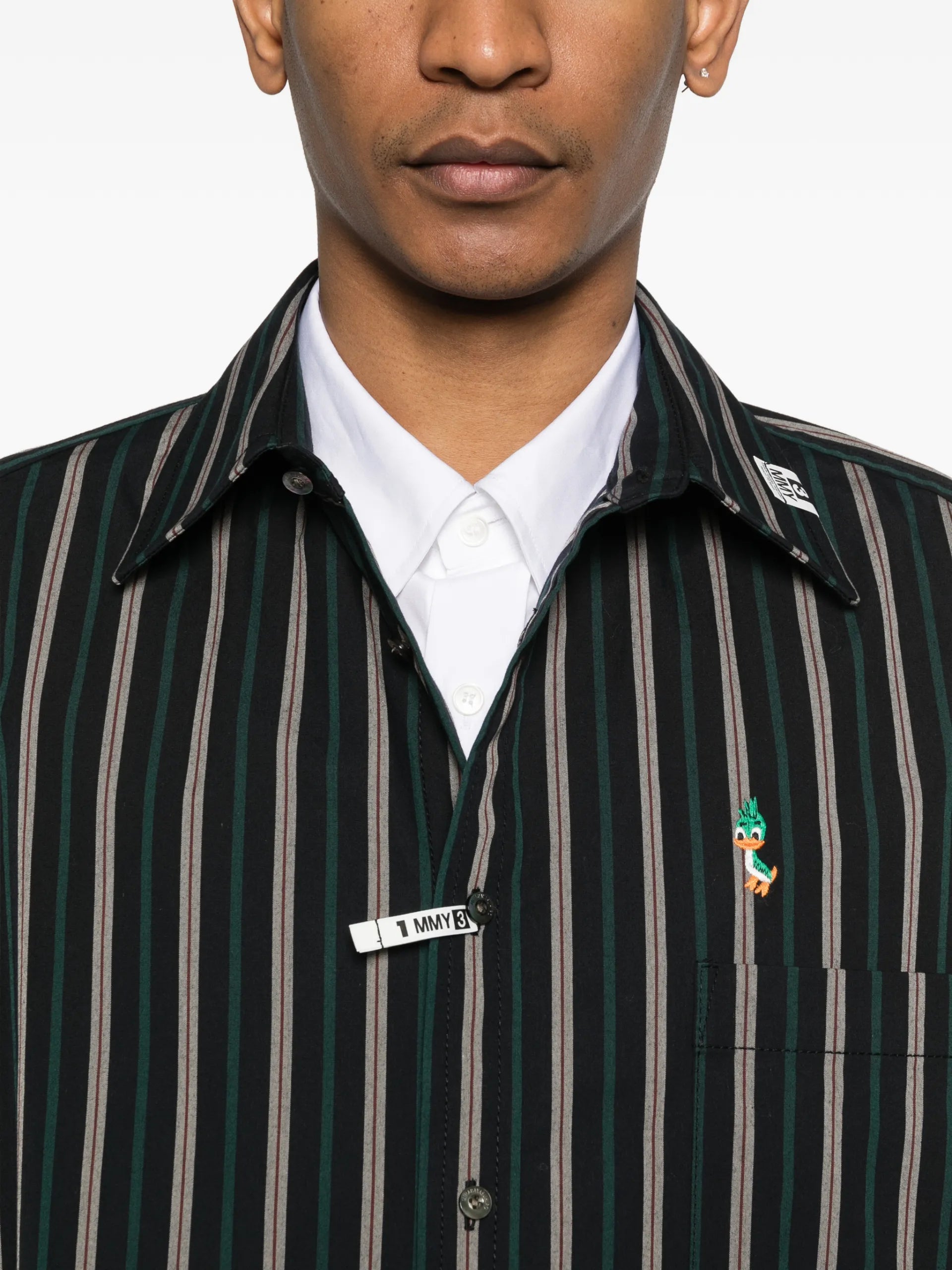 Maison MIHARA YASUHIRO Striped Embroidered Shirt K16SH411 Vue 5