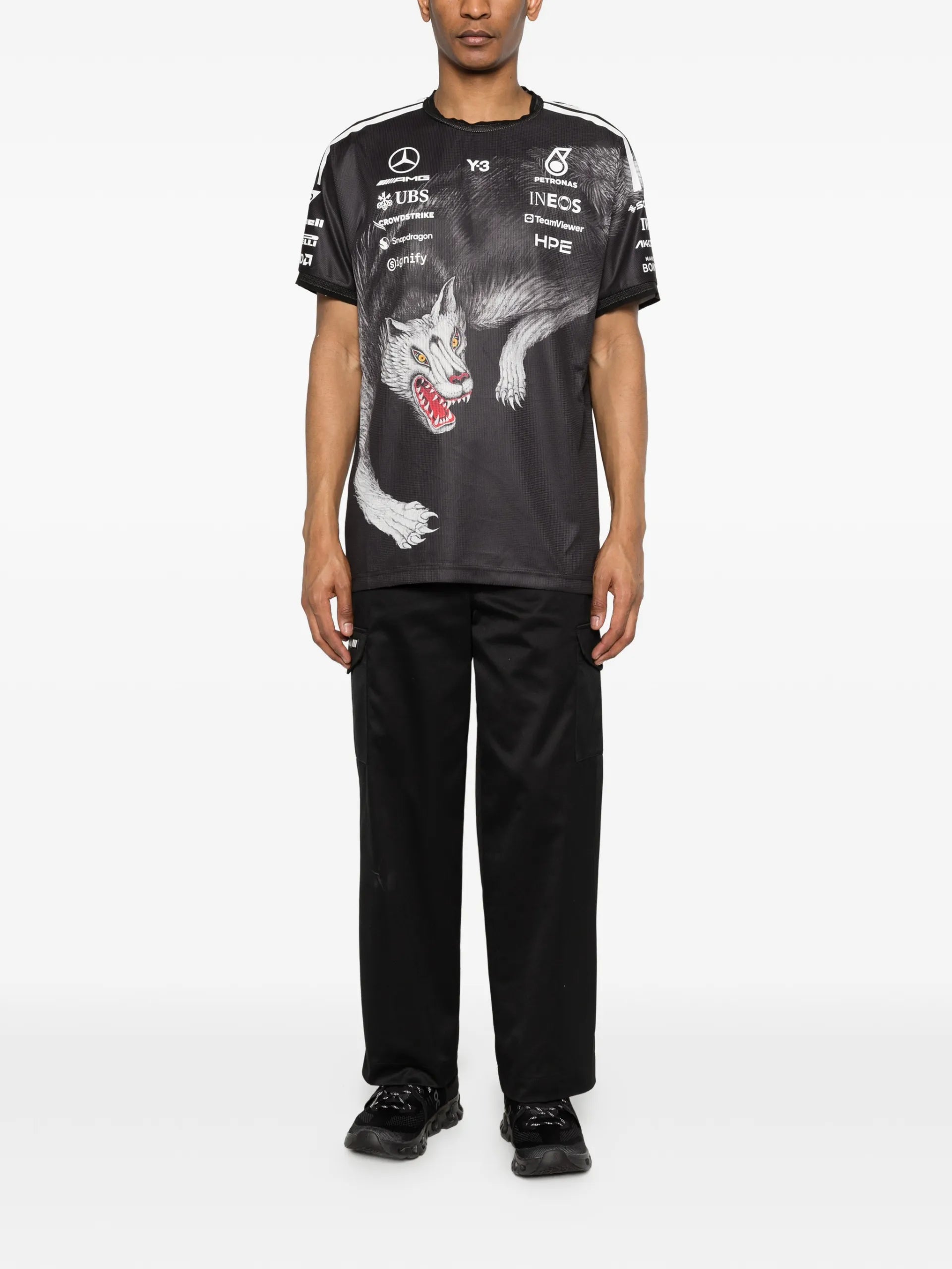 Y-3 X Mercedes-AMG Petronas F1 Print-detail T-shirt