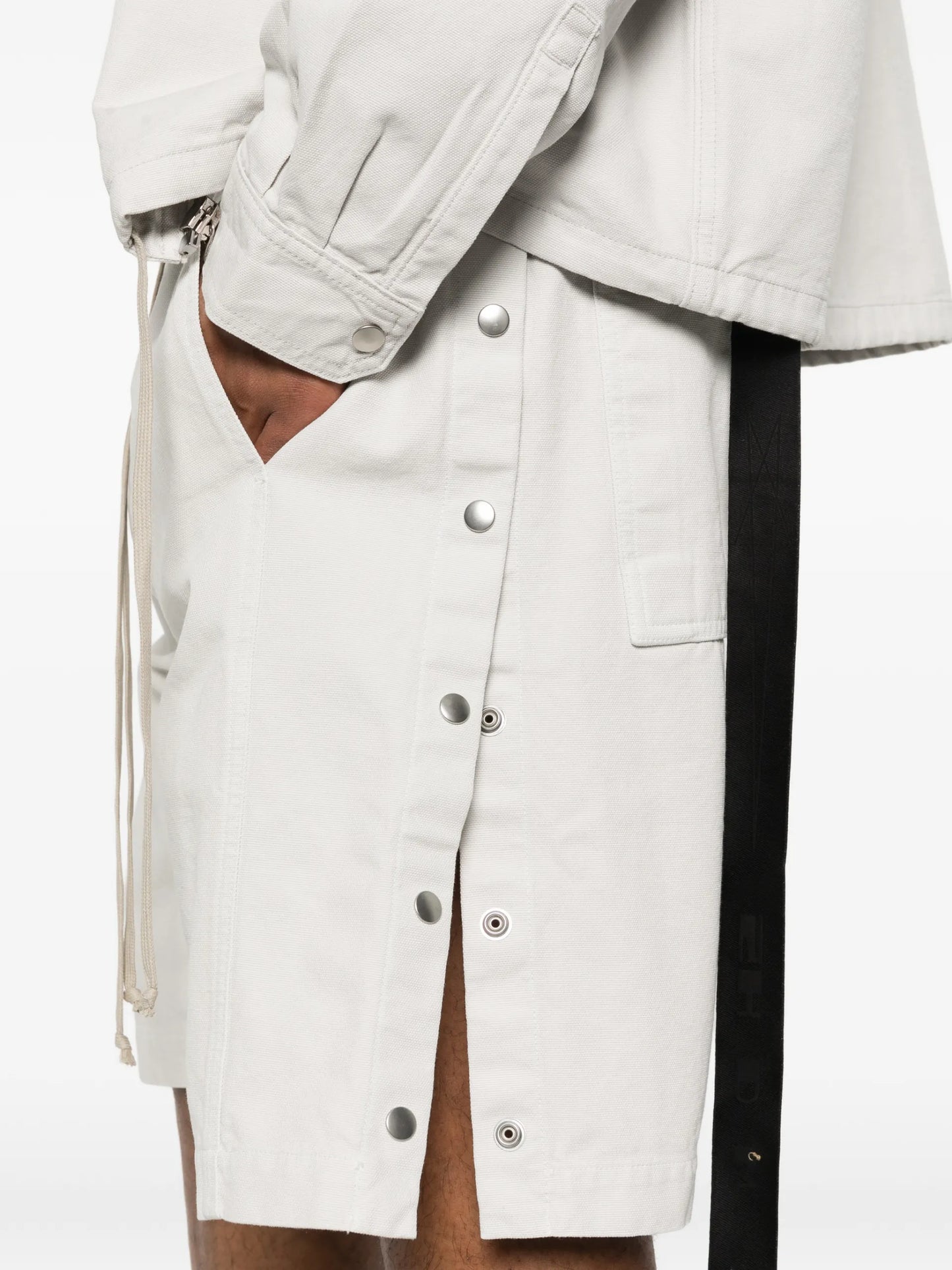 Rick Owens DRKSHDW  Wide Pusher Elastic-waist Bermuda Shorts DU01F4373CVS Vue 5