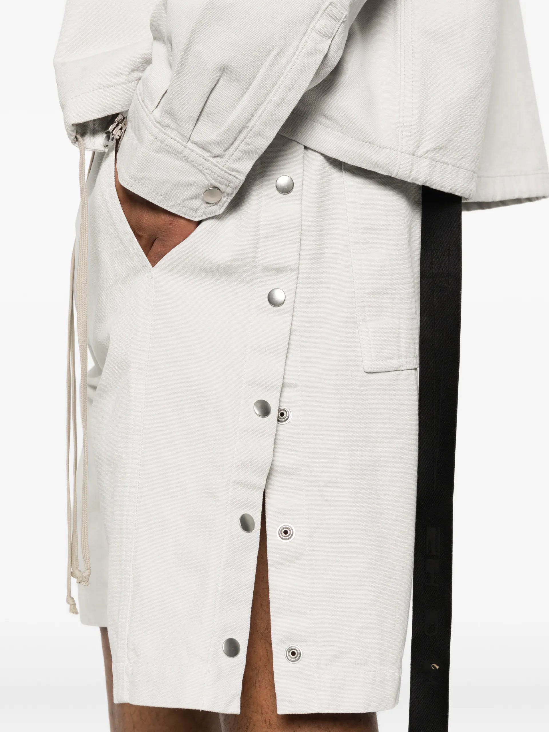 Rick Owens DRKSHDW  Wide Pusher Elastic-waist Bermuda Shorts DU01F4373CVS Vue 5