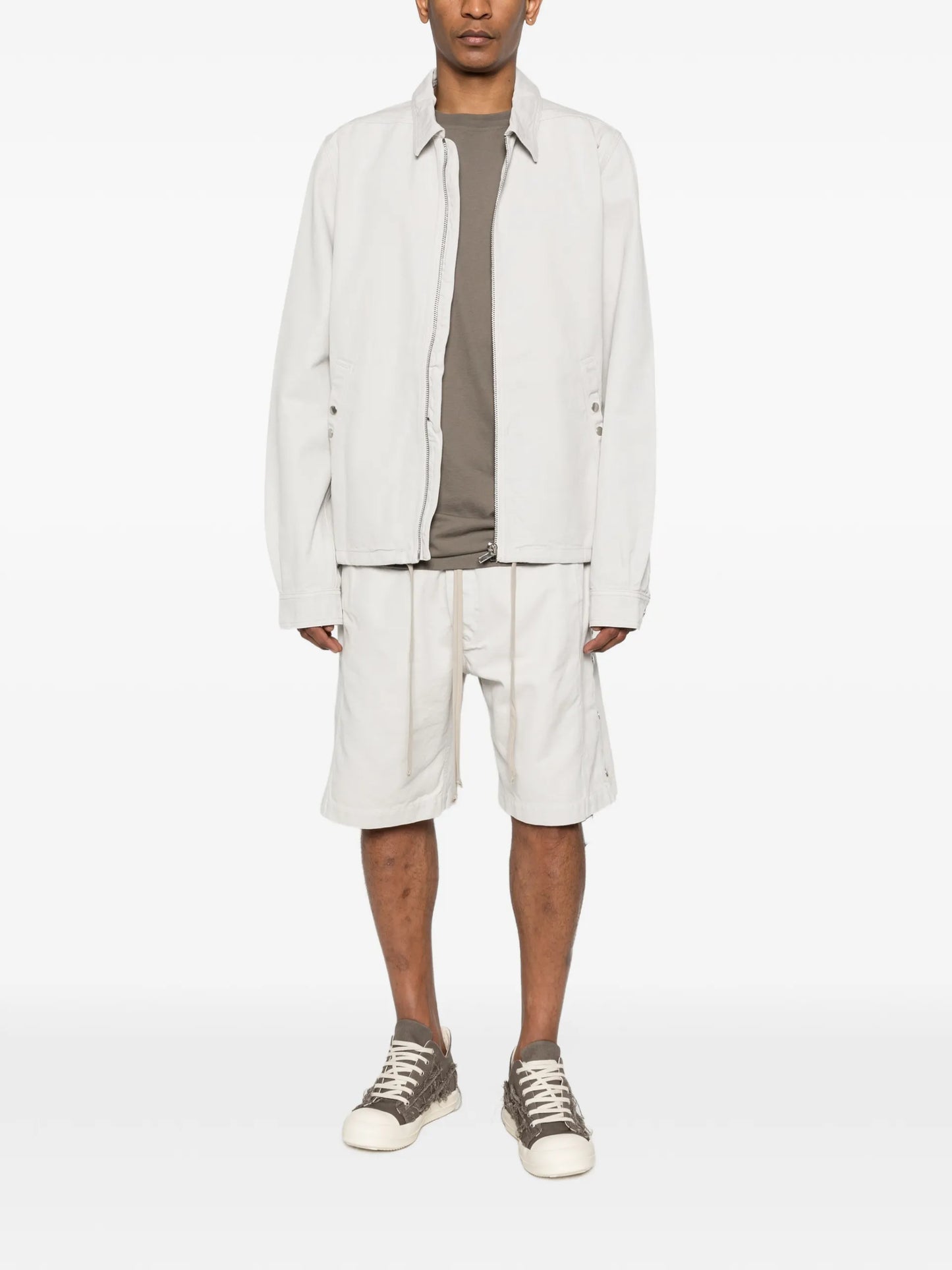 Rick Owens DRKSHDW  Wide Pusher Elastic-waist Bermuda Shorts DU01F4373CVS Vue 2