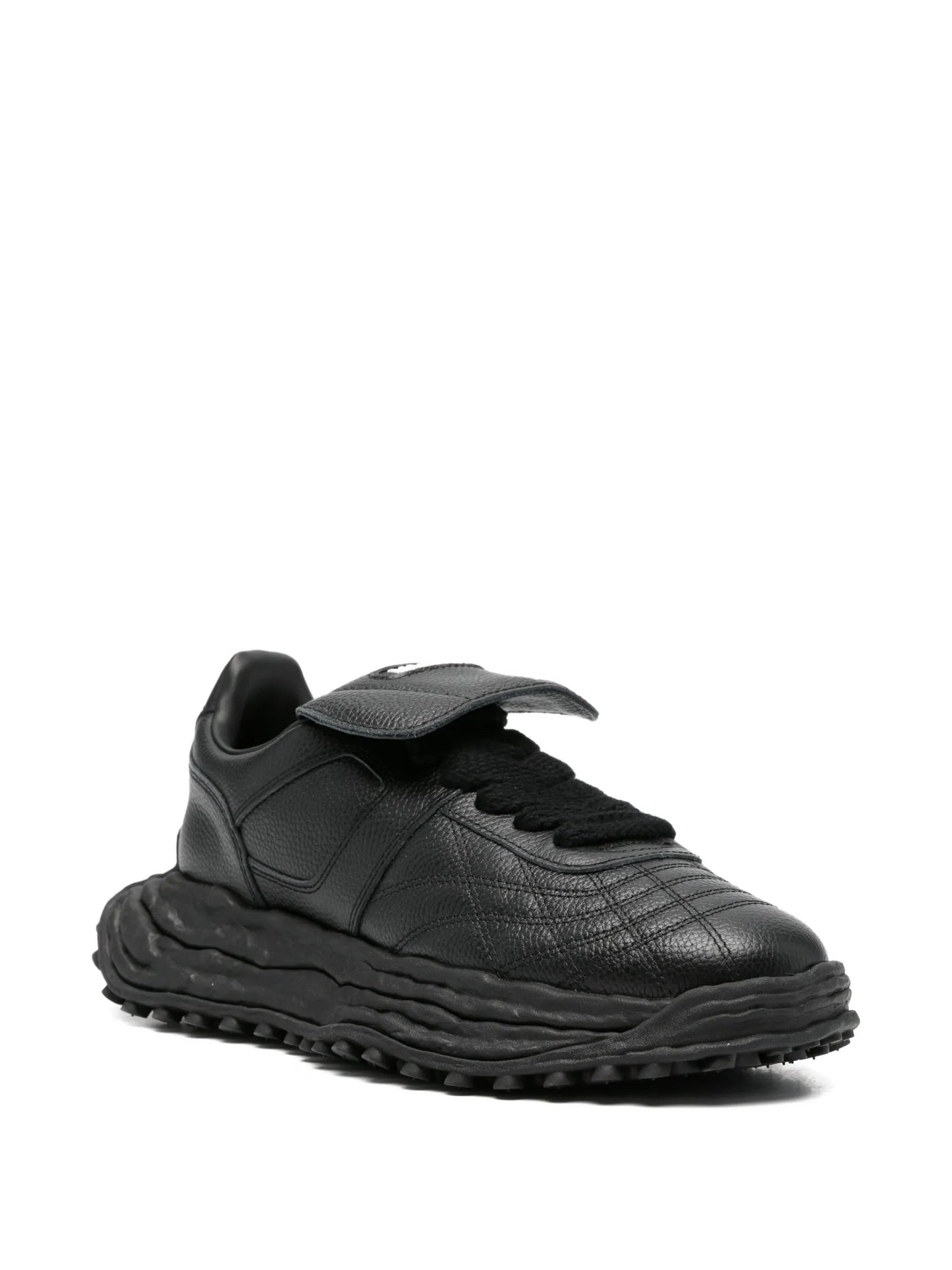 Maison MIHARA YASUHIRO Textured Leather Sneakers A14FW701BLCK Vue 2
