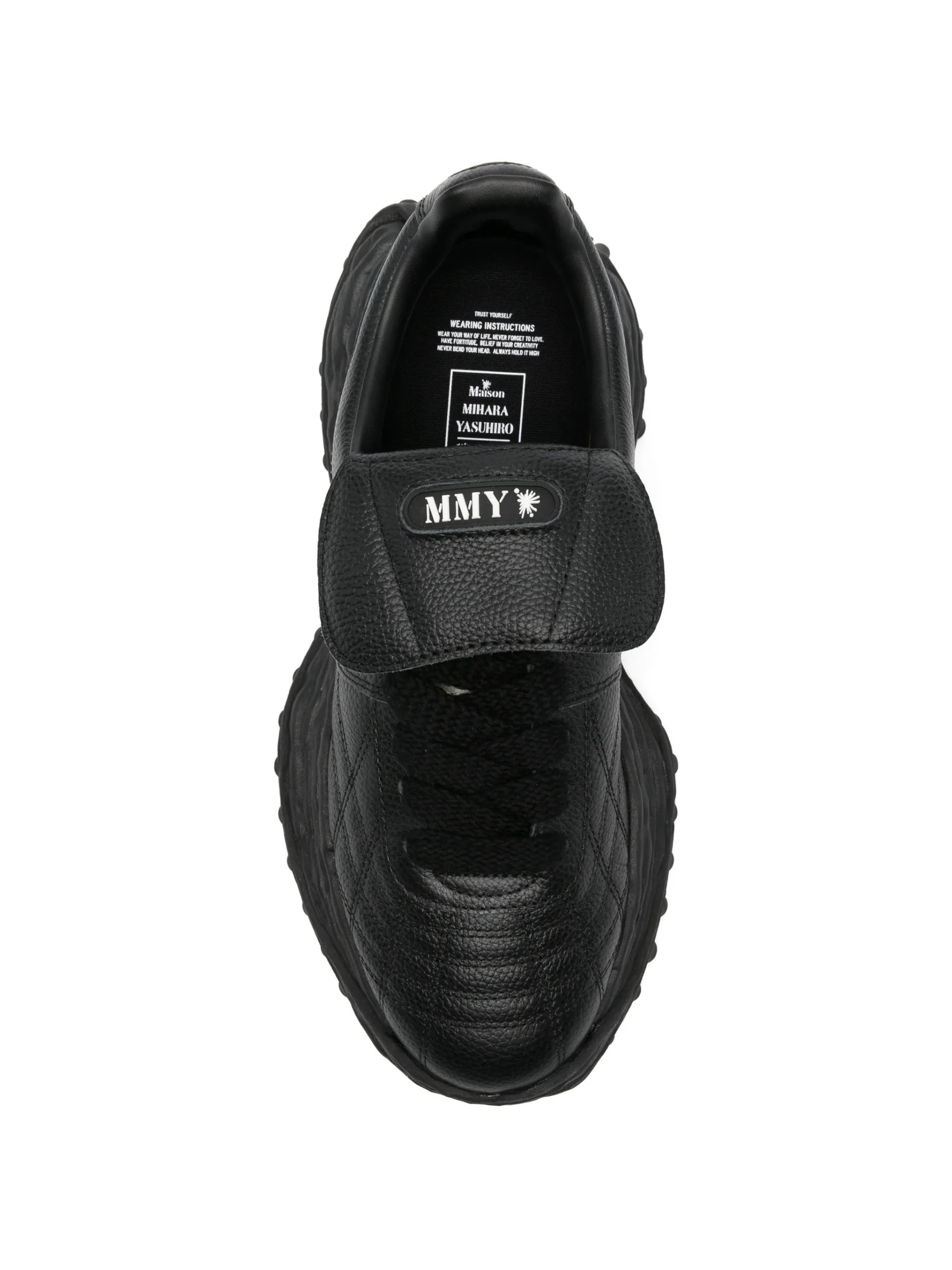 Maison MIHARA YASUHIRO Textured Leather Sneakers A14FW701BLCK Vue 4