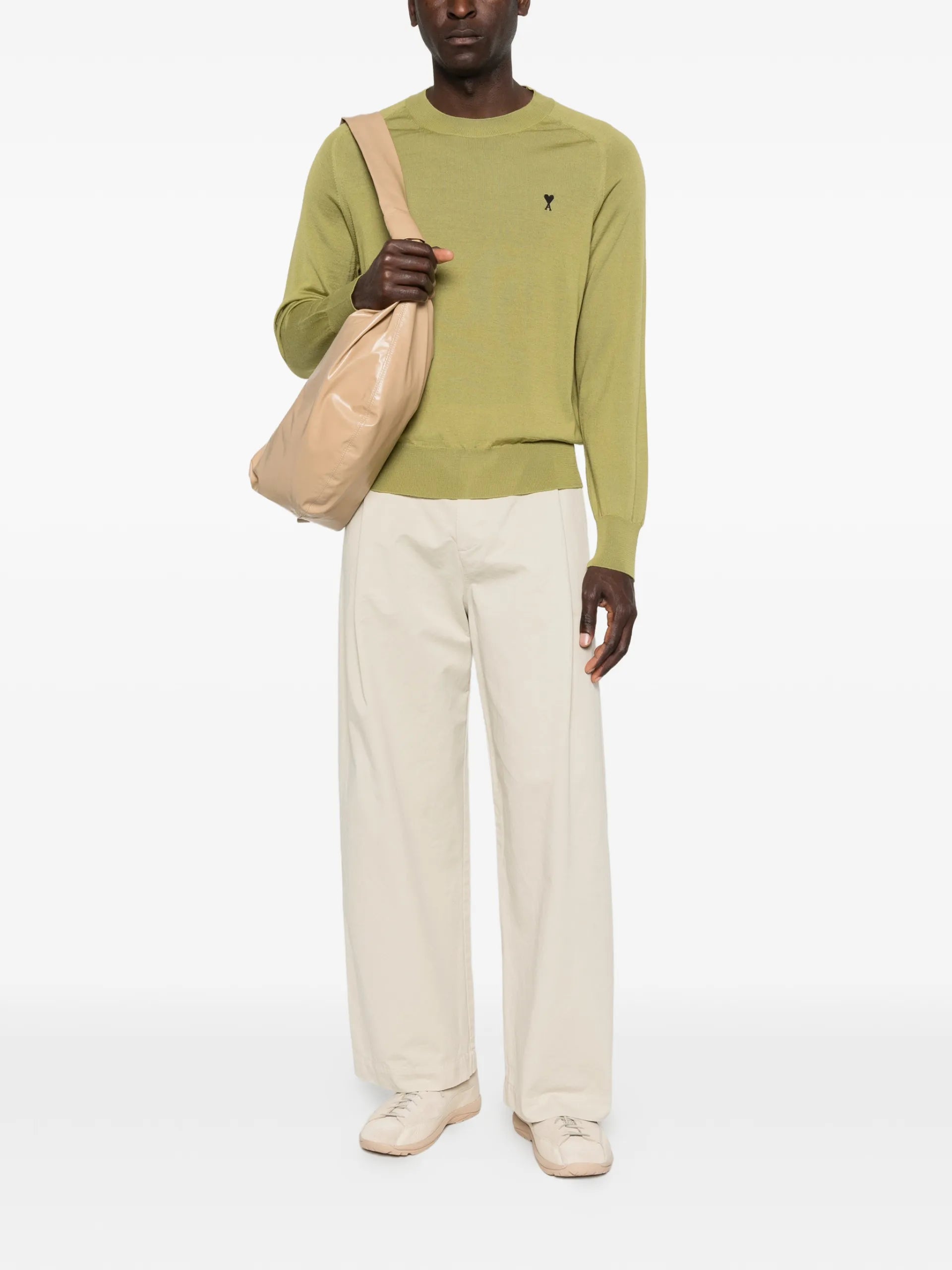 AMI Paris Embroidered Crew-neck Sweater