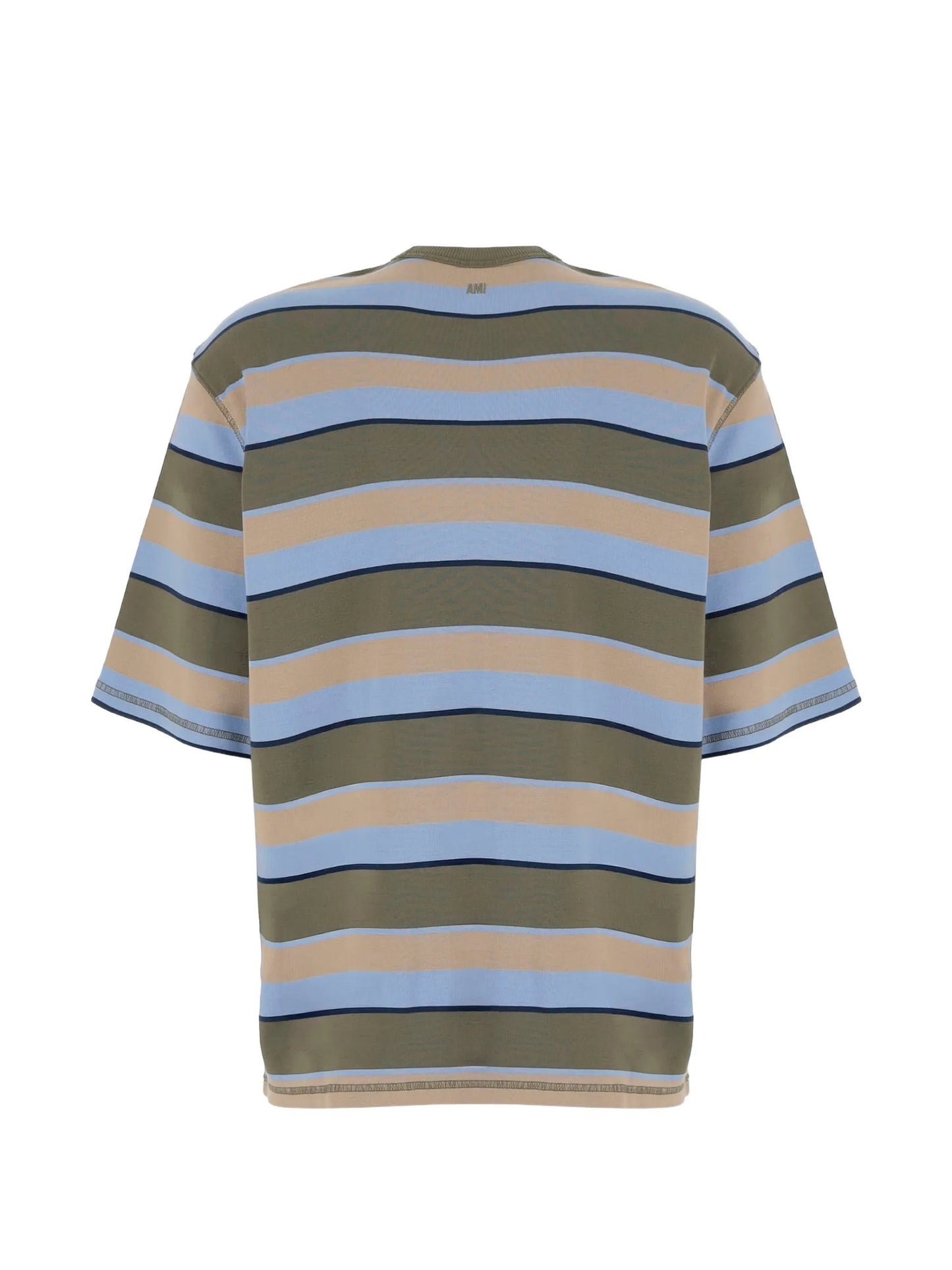 AMI Paris Striped Polo Shirt UTS369JE0209 Vue 2