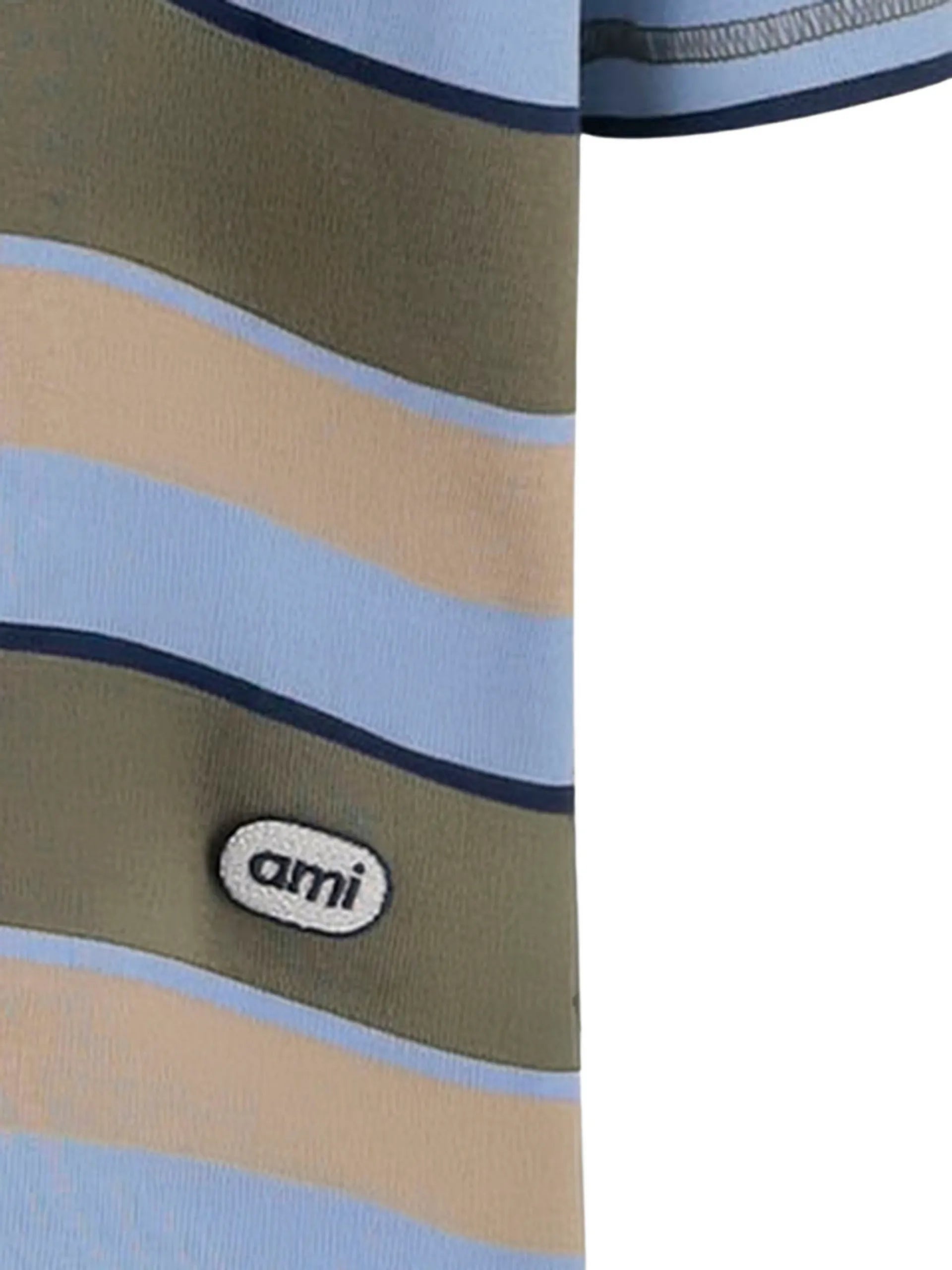 AMI Paris Striped Polo Shirt UTS369JE0209 Vue 3