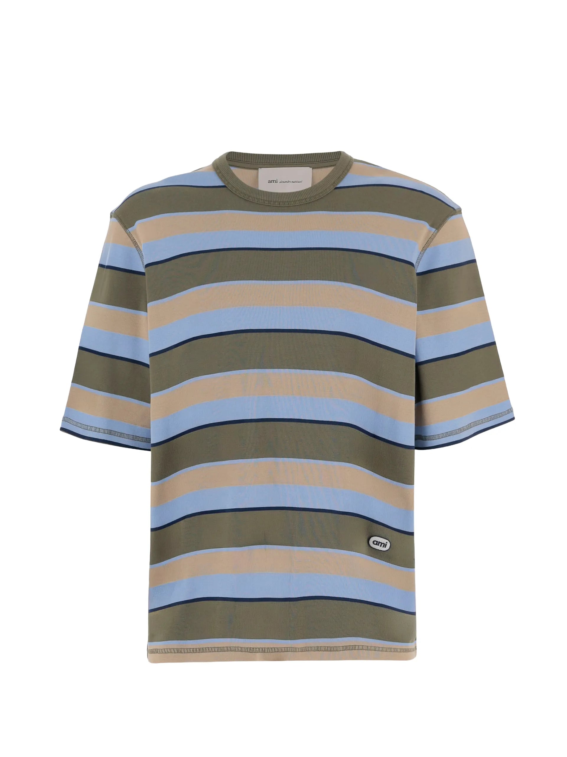 AMI Paris Striped Polo Shirt UTS369JE0209 Vue 1