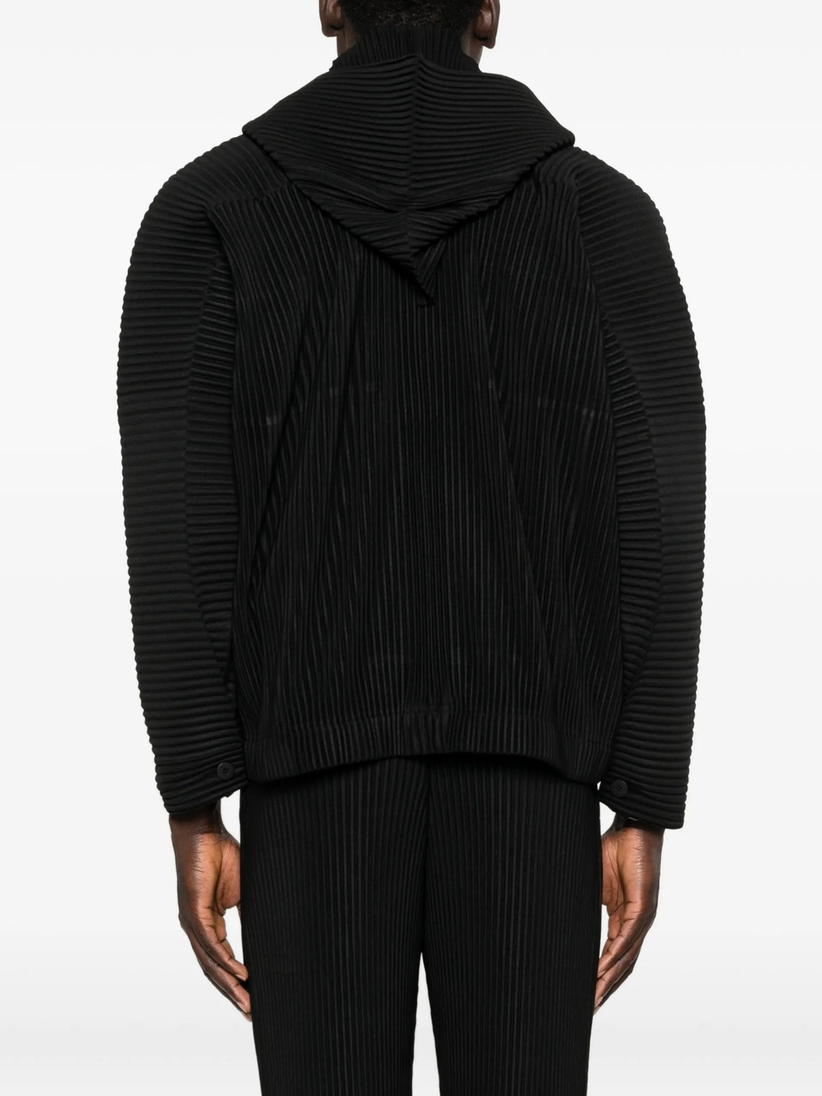 Homme Plissé Issey Miyake March plissé buttoned jacket coloris Black - vue 4