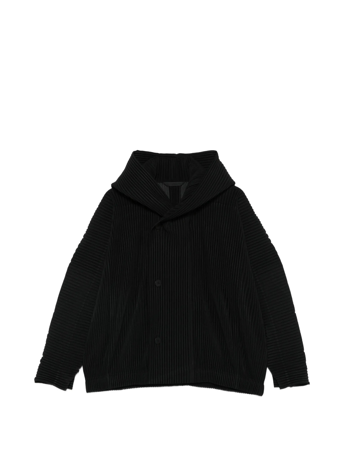 Homme Plissé Issey Miyake March plissé buttoned jacket coloris Black