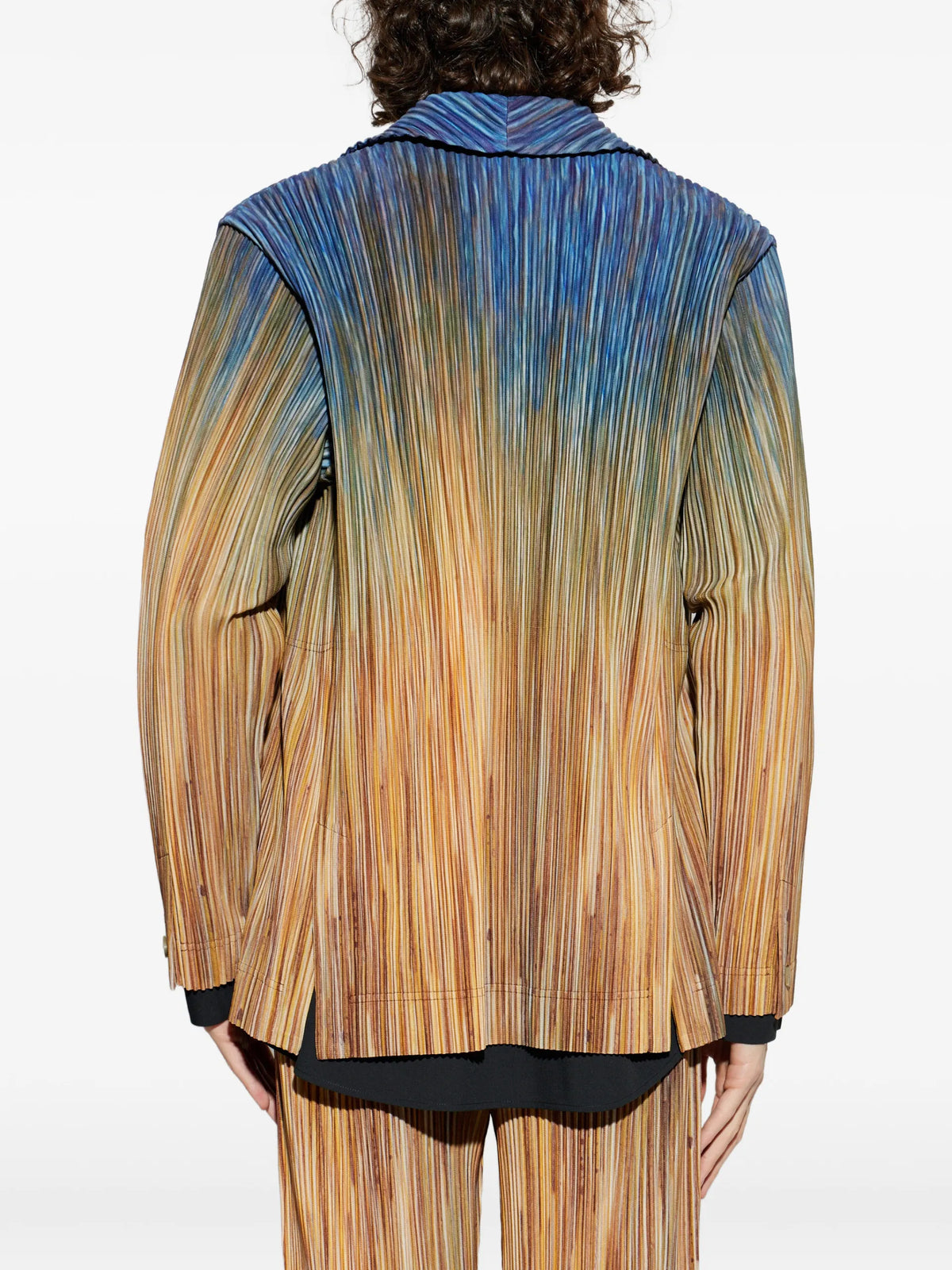 Homme Plissé Issey Miyake Paint Brush Close-Up double-breasted blazer coloris Brown - vue 4