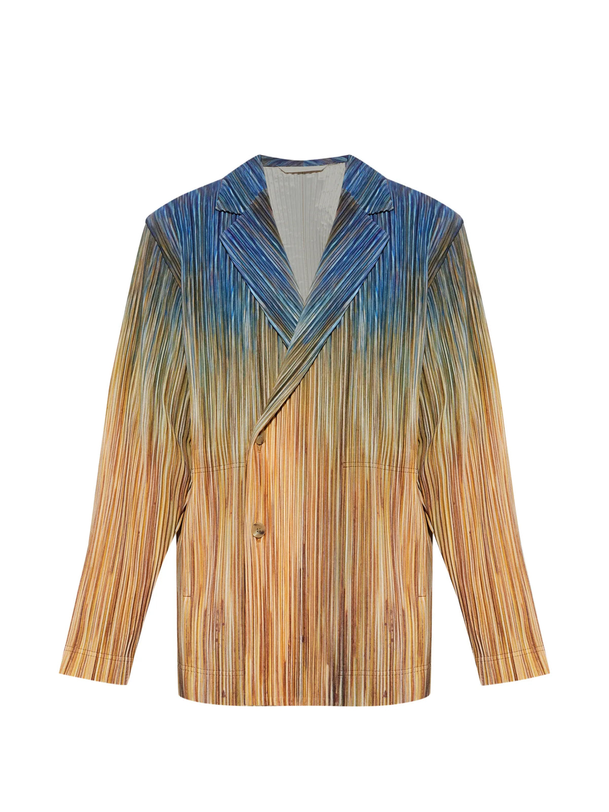 Homme Plissé Issey Miyake Paint Brush Close-Up double-breasted blazer coloris Brown