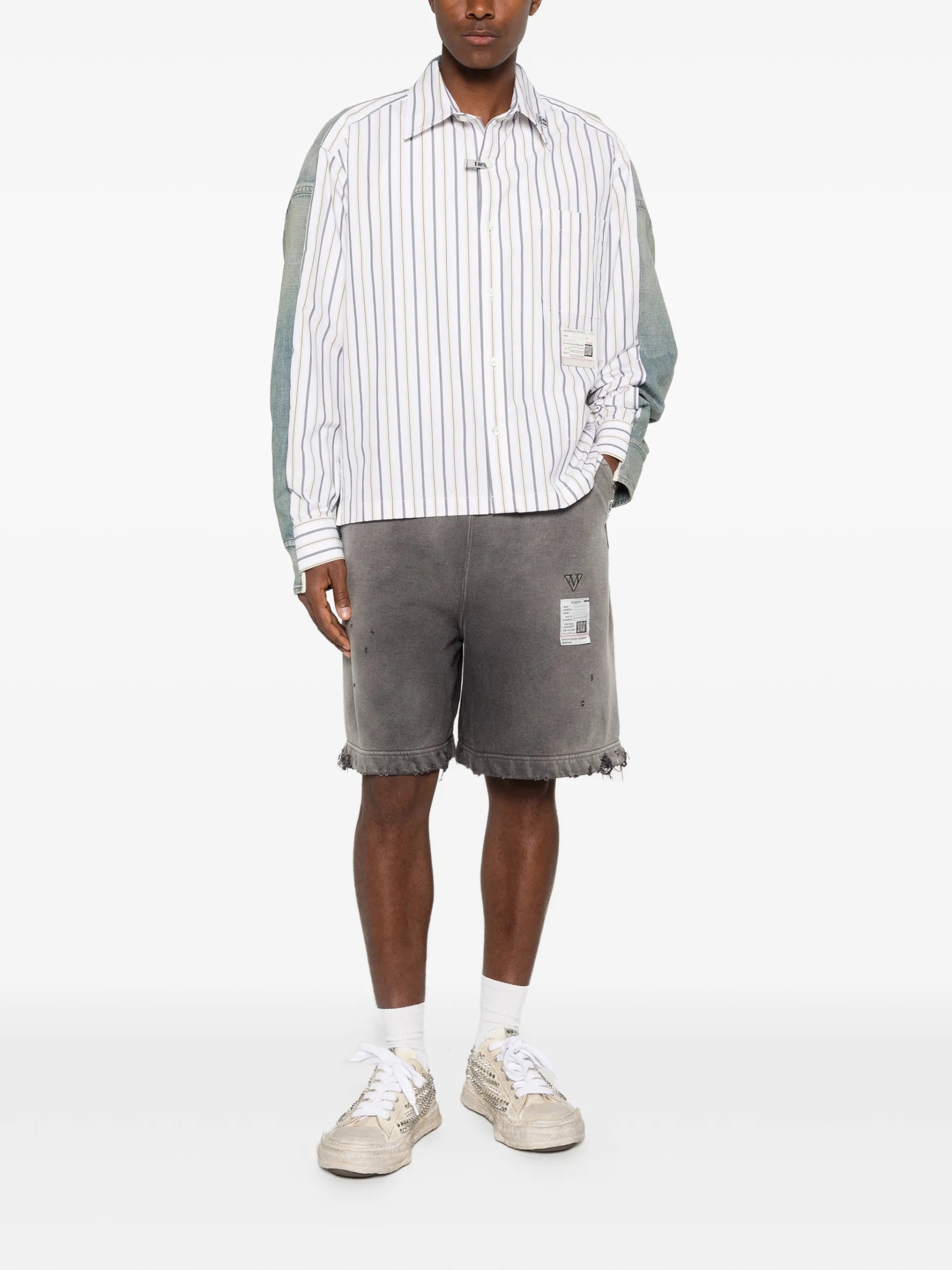 Maison MIHARA YASUHIRO Drawstring Frayed Shorts