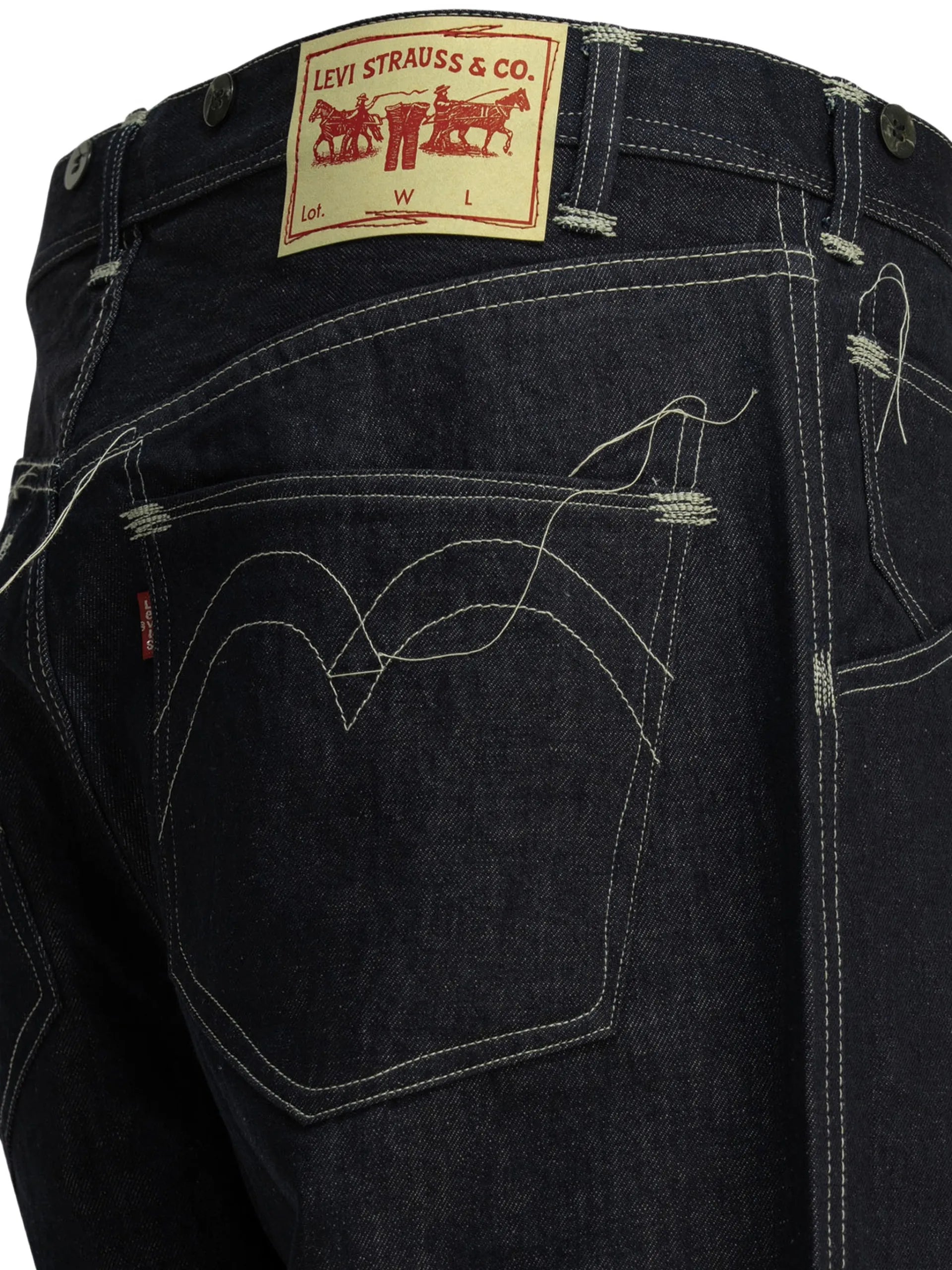 Junya Watanabe MAN Contrast-stitch Jeans WQP210S261INDIGO Vue 4