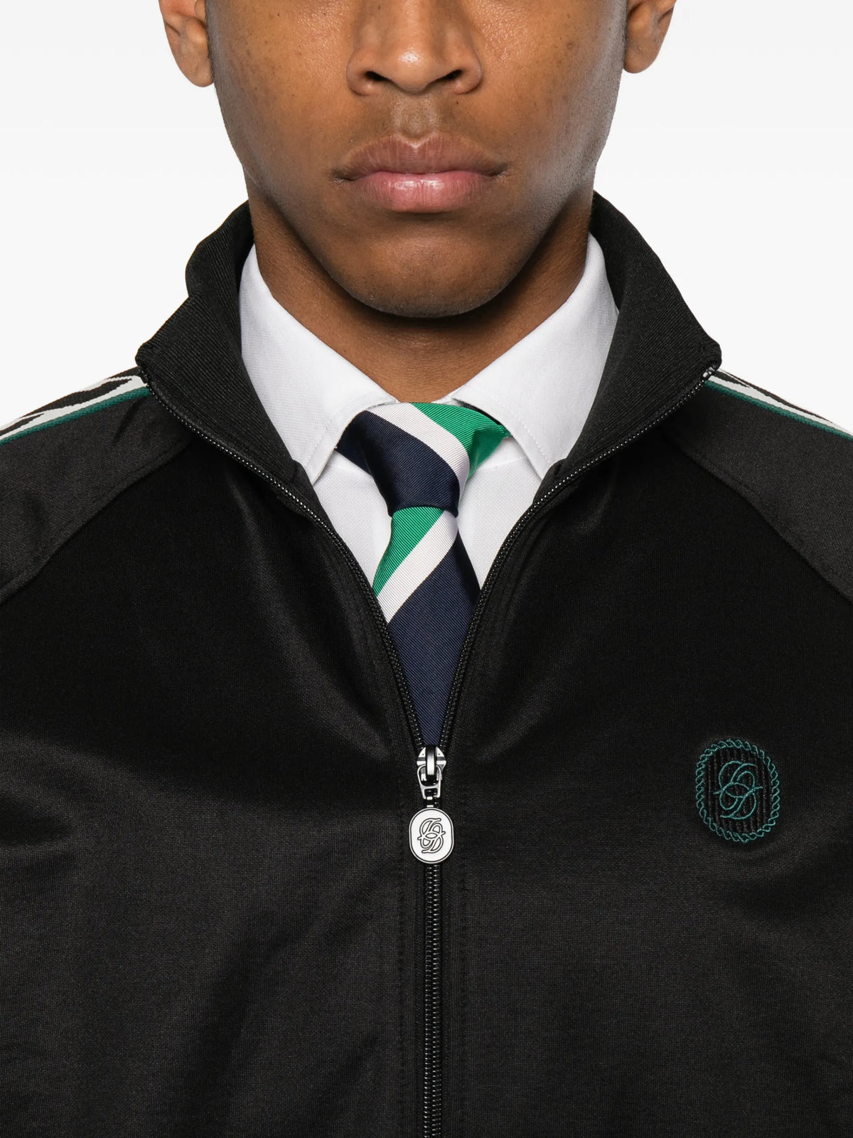 Drôle De Monsieur logo-patch side-stripe jacket coloris Black - vue 5