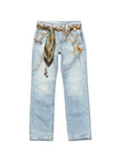 Acne Studios printed cotton canvas jeans coloris Blue