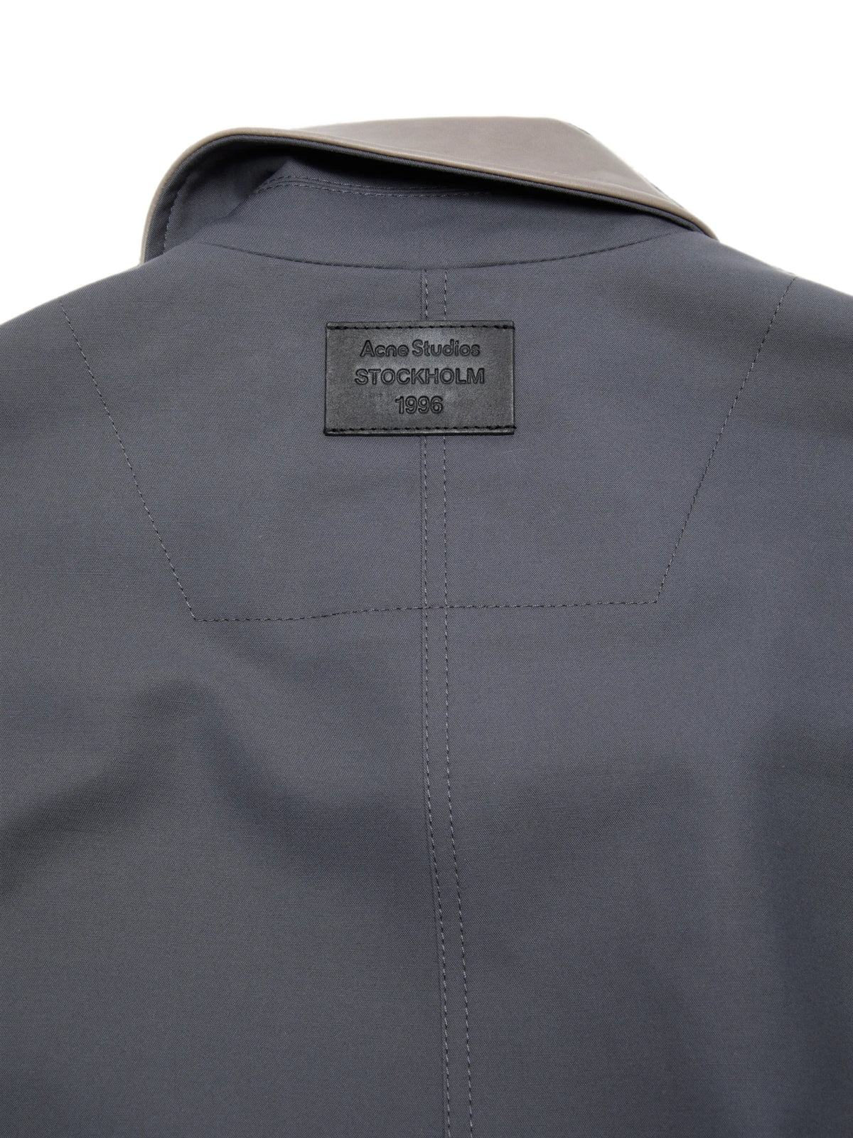 Acne Studios leather-collar cotton jacket coloris Grey - vue 5