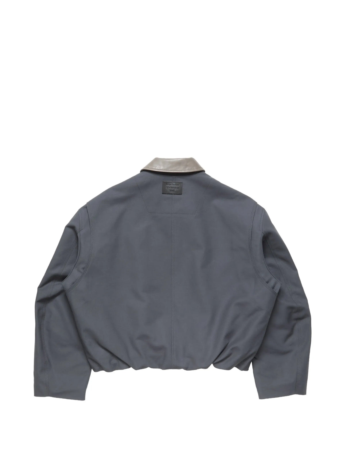Acne Studios leather-collar cotton jacket coloris Grey - vue 6