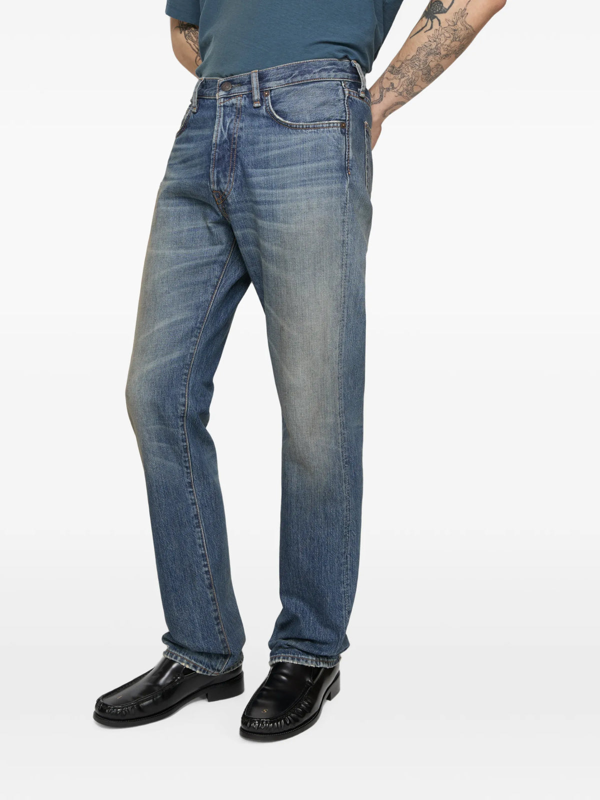 Acne Studios regular-fit jeans - 1996M coloris Blue - vue 4