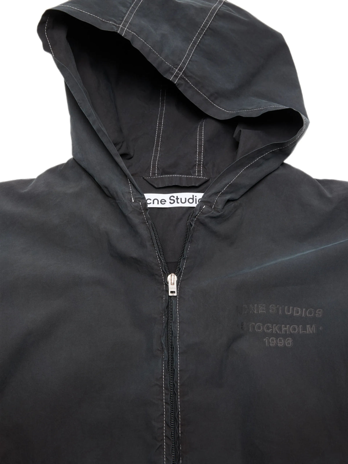 Acne Studios logo-print zip-up hoodie coloris Black - vue 6