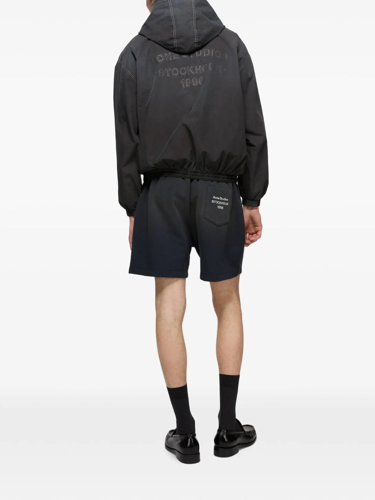 Acne Studios logo-print zip-up hoodie coloris Black - vue 4
