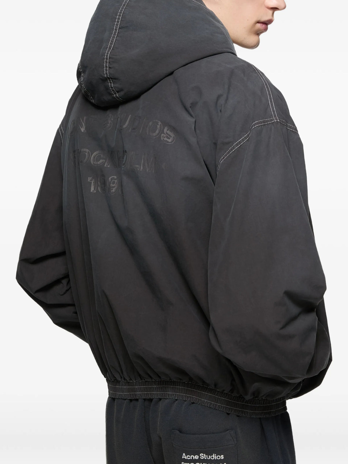 Acne Studios logo-print zip-up hoodie coloris Black - vue 5