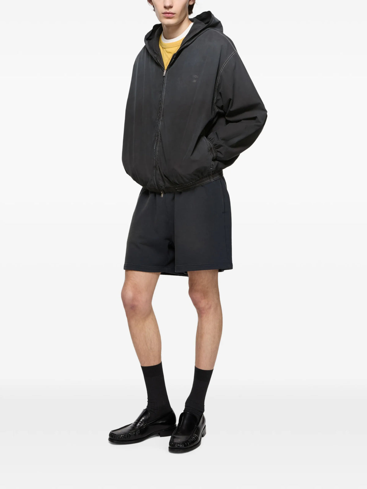 Acne Studios logo-print zip-up hoodie coloris Black - vue 3