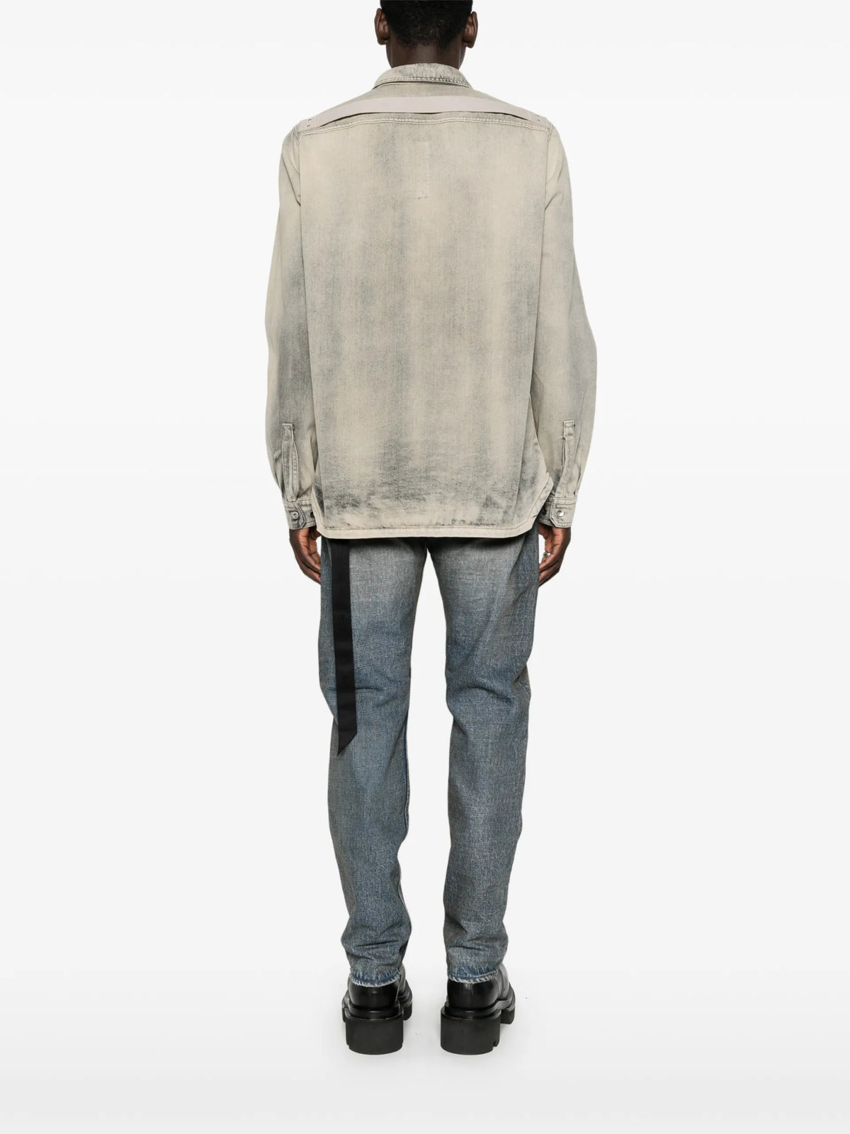 Rick Owens DRKSHDW faded denim jacket coloris Grey - vue 4