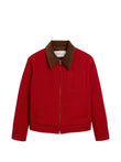 AMI Paris cotton zipped jacket with Ami de Coeur coloris Red