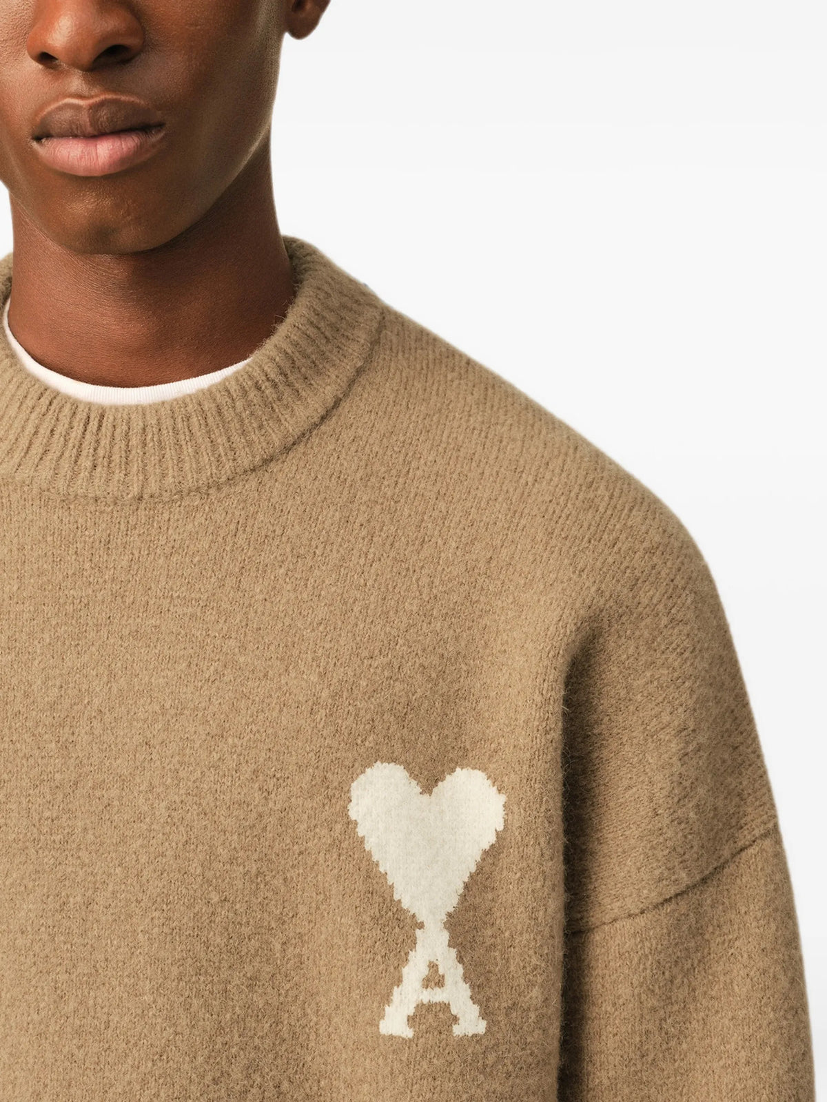 AMI Paris Ami de Coeur intarsia-knit sweater coloris Neutrals - vue 7