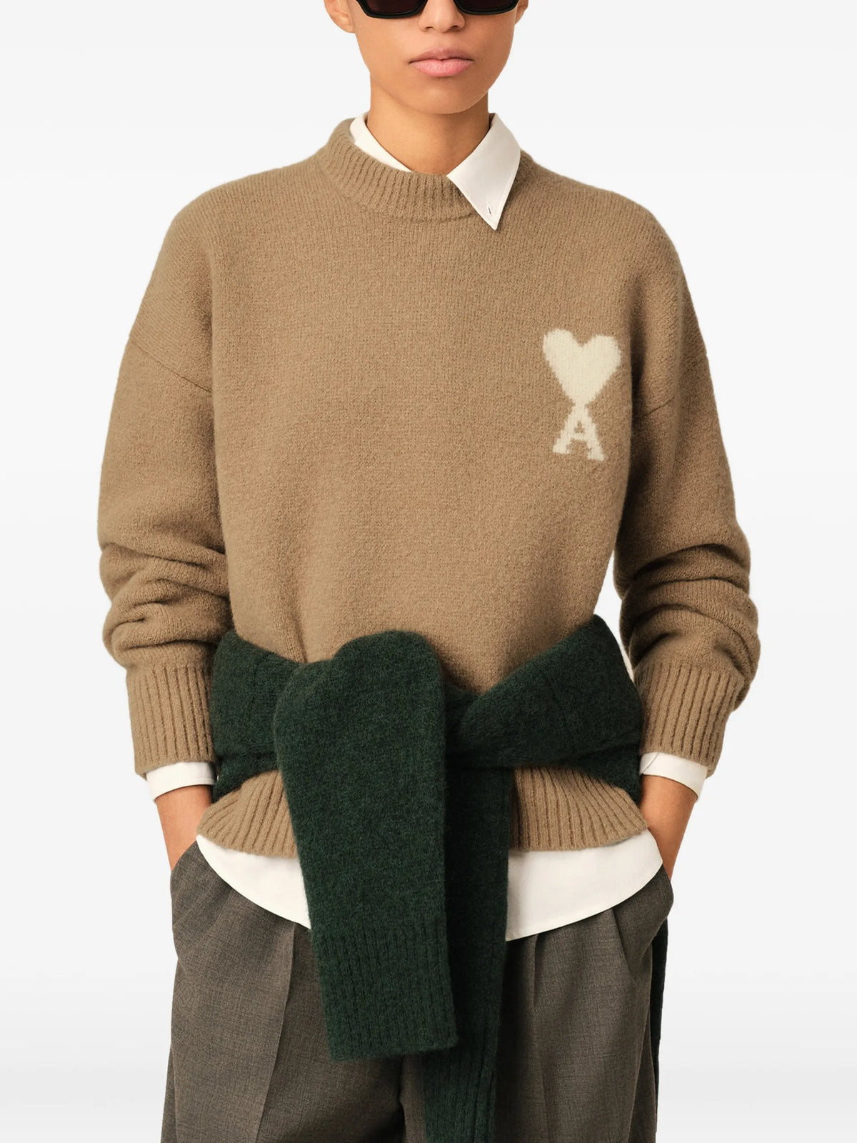 AMI Paris Ami de Coeur intarsia-knit sweater coloris Neutrals - vue 4