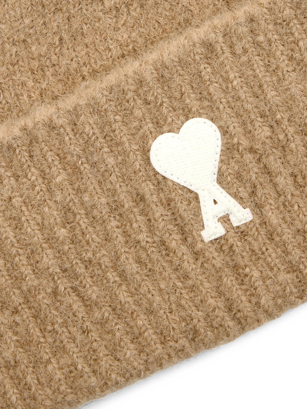 AMI Paris beige alpaca beanie with Ami de Coeur coloris Neutrals - vue 3