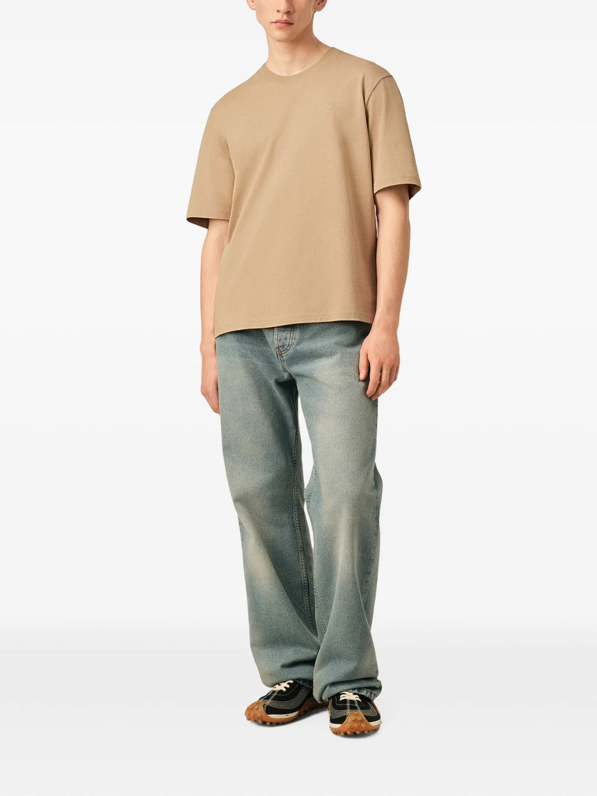 AMI Paris Cotton T-shirt With Embossed Ami De Coeur