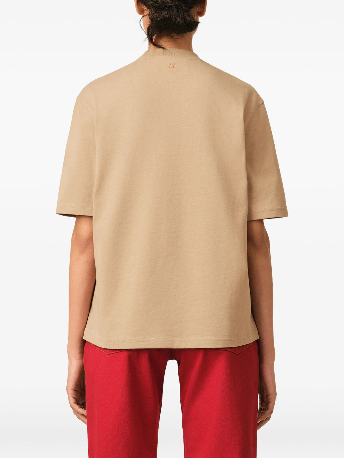 AMI Paris cotton t-shirt with embossed Ami de Coeur coloris Neutrals - vue 6