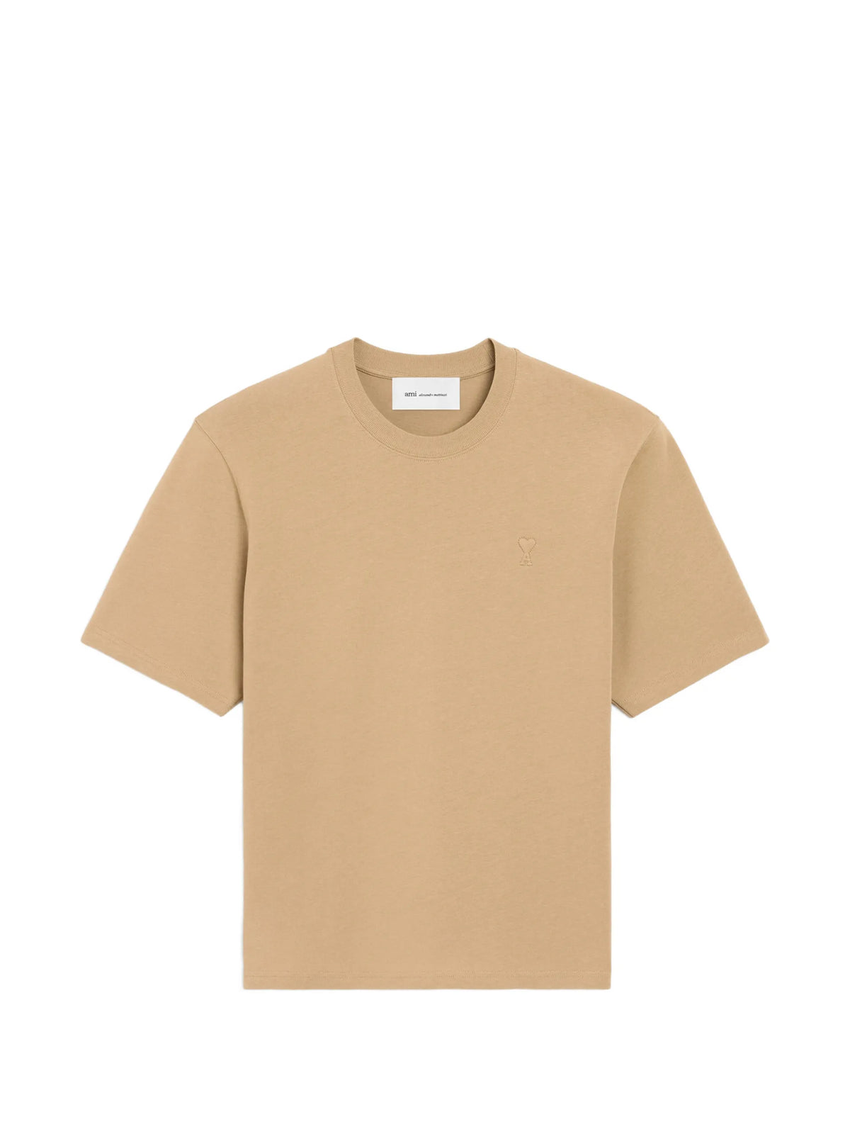 AMI Paris cotton t-shirt with embossed Ami de Coeur coloris Neutrals