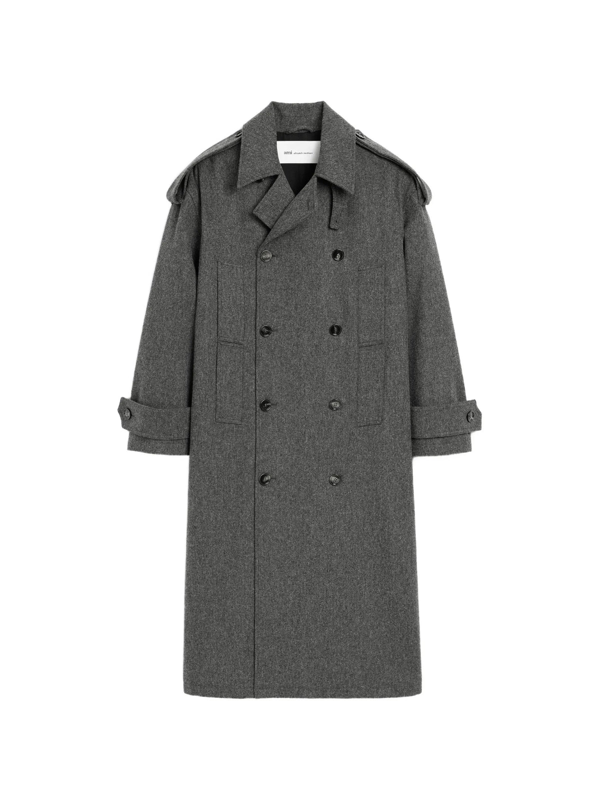 AMI Paris wool trench coat coloris Grey