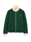 AMI Paris Zipped cotton sweatshirt with Ami de Coeur coloris Green