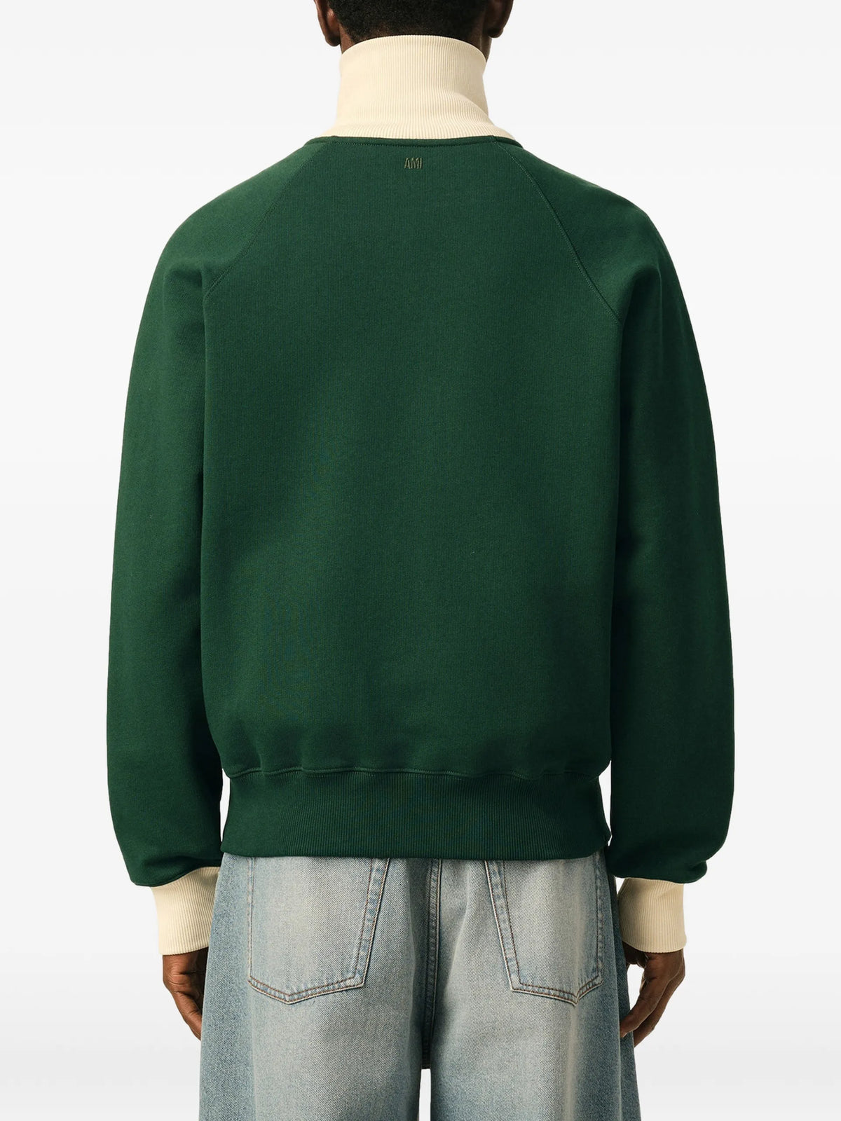 AMI Paris Zipped cotton sweatshirt with Ami de Coeur coloris Green - vue 5