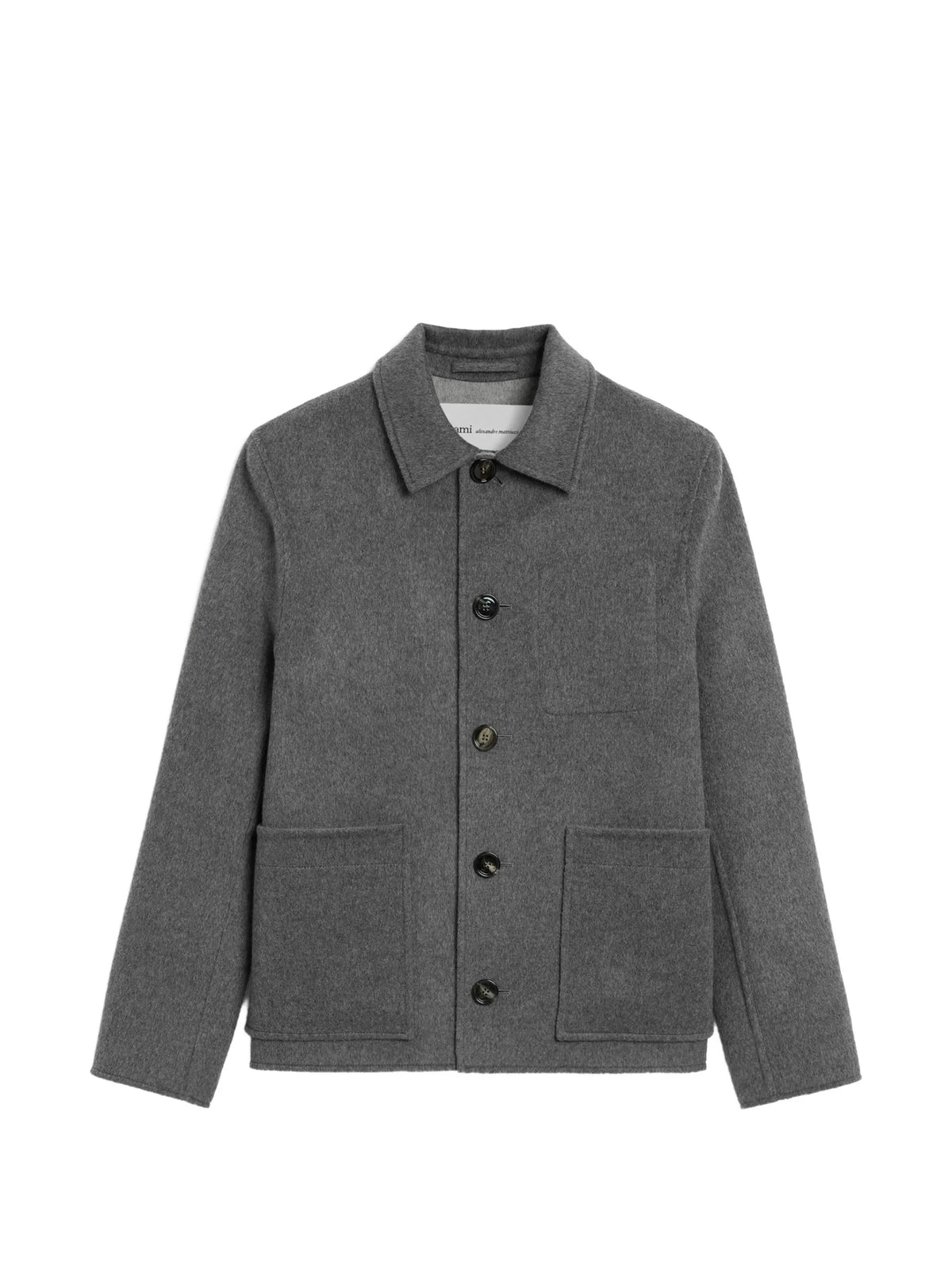 AMI Paris Button-down wool and cashmere jacket coloris Grey
