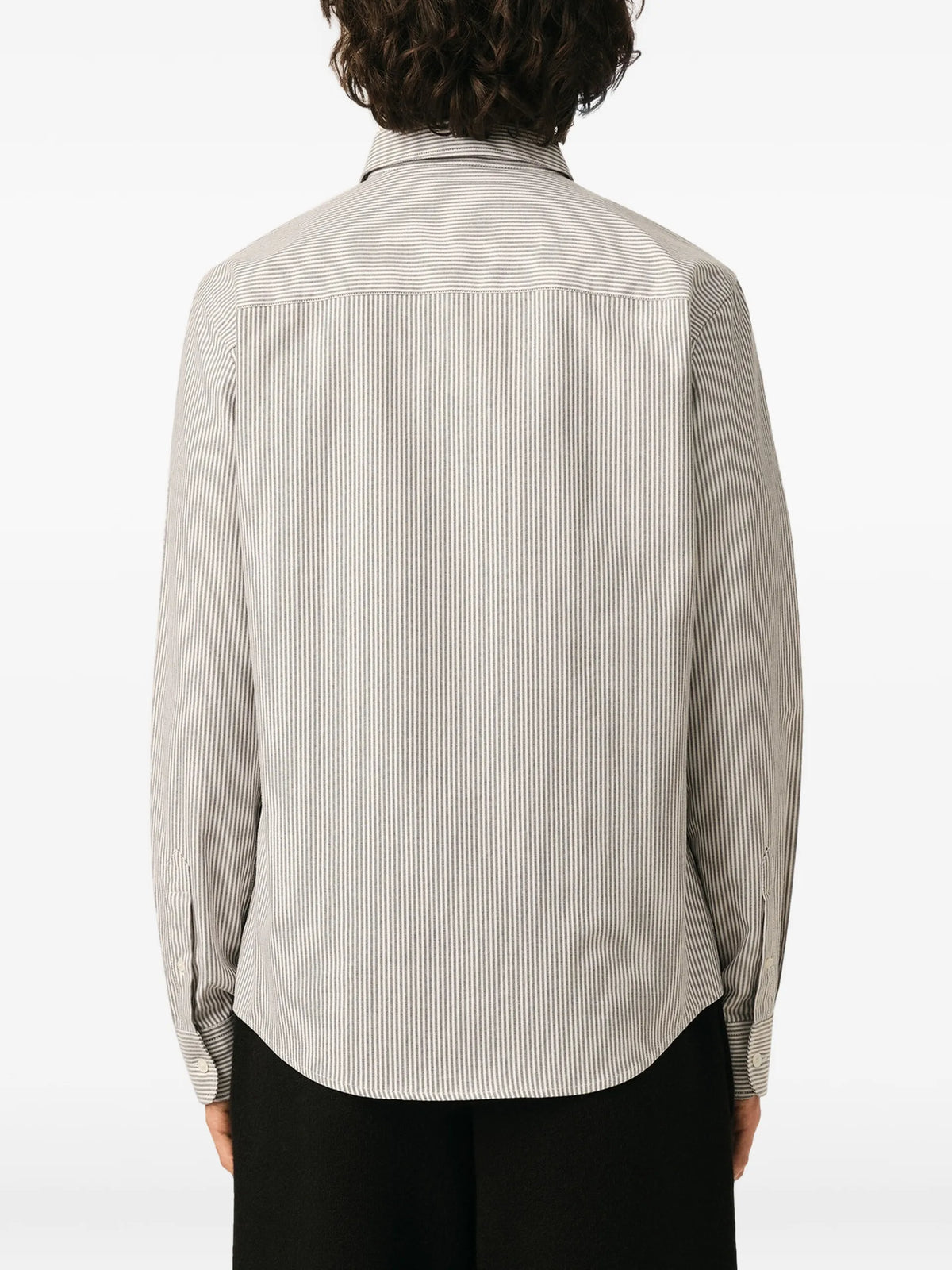 AMI Paris Striped cotton shirt with Ami de Coeur coloris White - vue 5