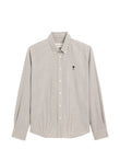 AMI Paris Striped cotton shirt with Ami de Coeur coloris White