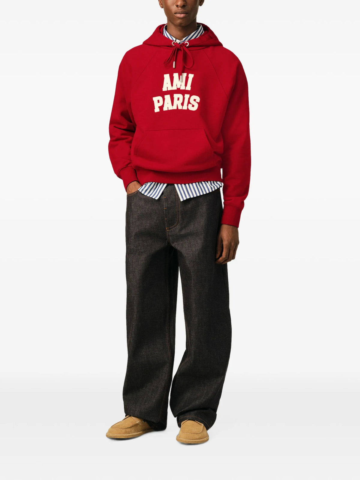 AMI Paris Logo-print Raglan-sleeve Hoodie