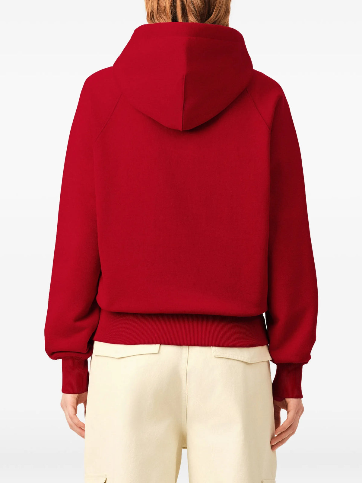AMI Paris logo-print raglan-sleeve hoodie coloris Red - vue 6